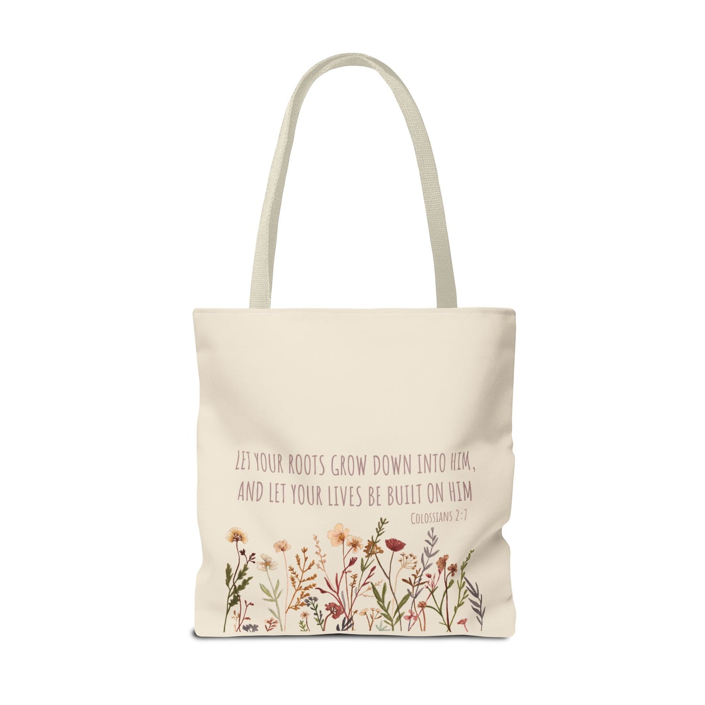 Colossians 2:7 Wildflower Tote Bag