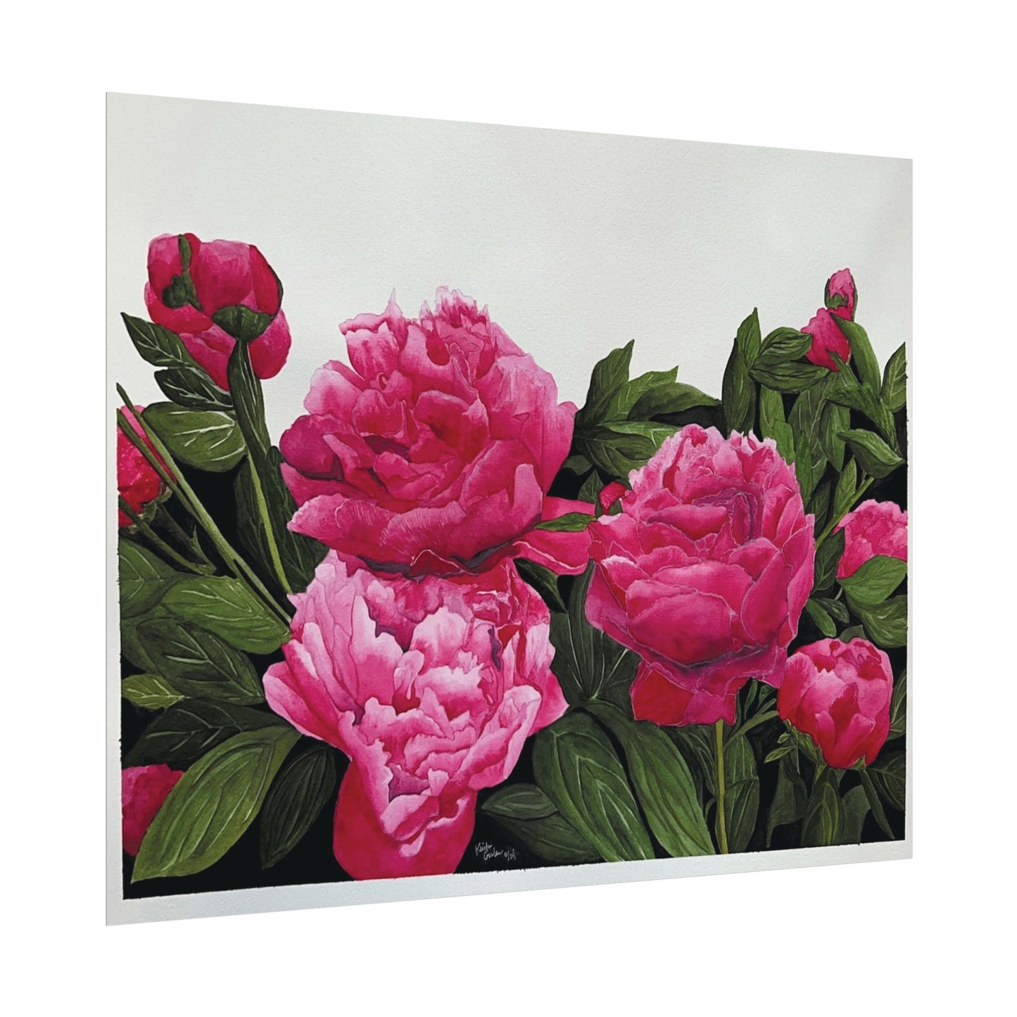 Peonies Watercolor Matte Posters