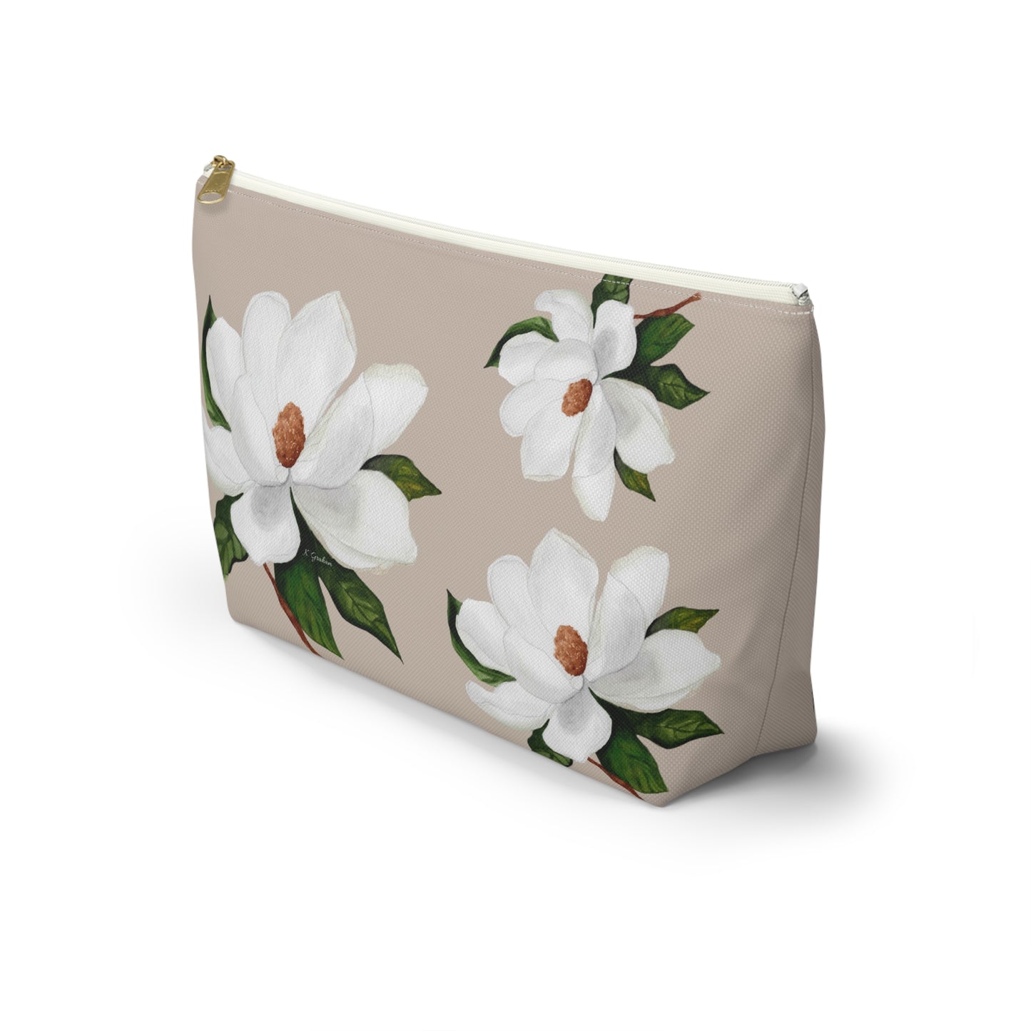 White Magnolia Accessory Pouch