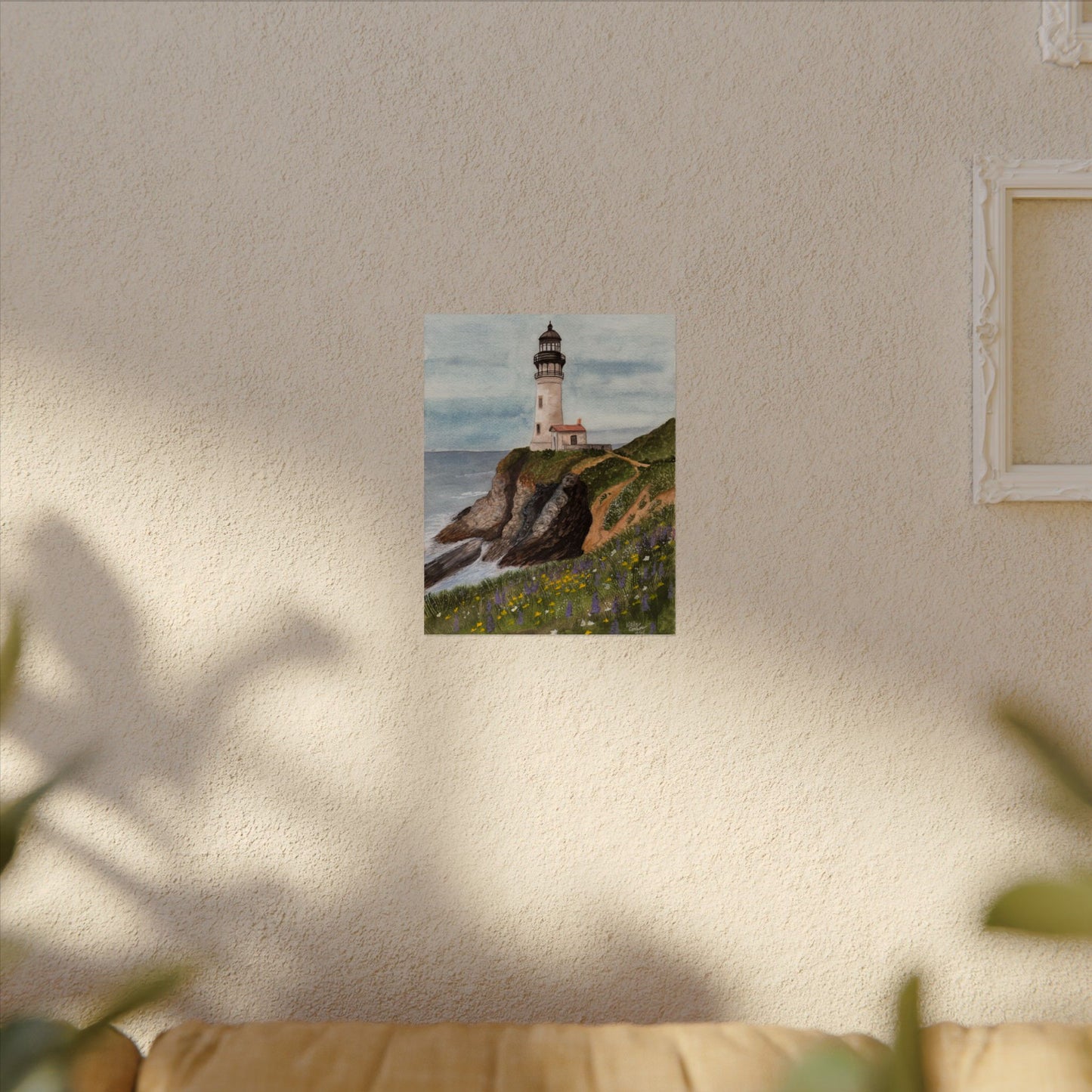 Lighthouse Textured Watercolor Matte Poster