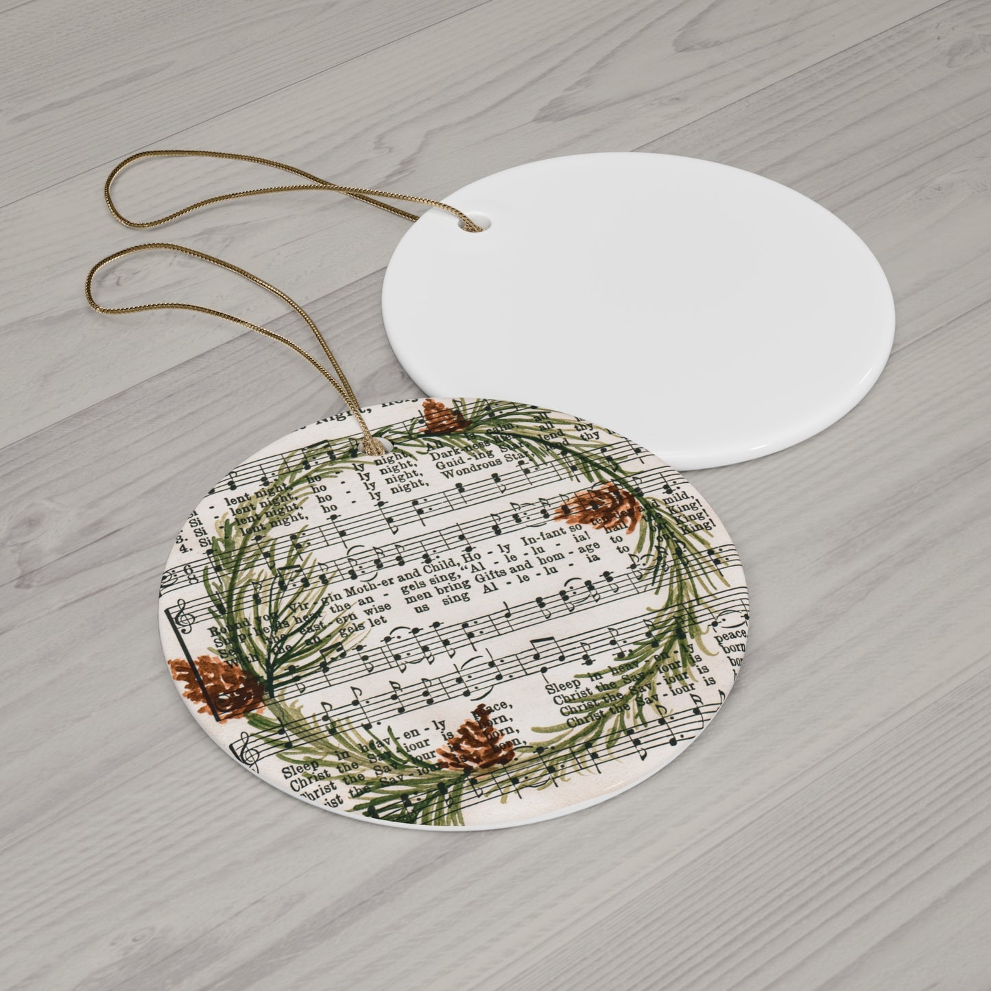 Silent Night Hymn Ceramic Ornament