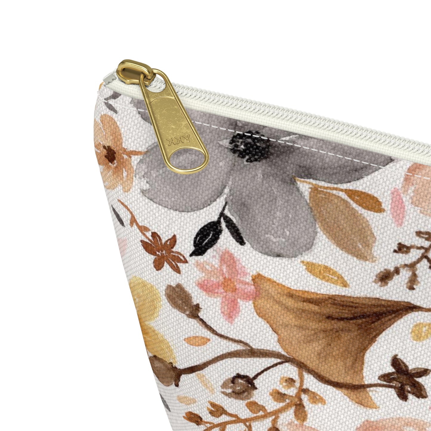 Neutral Floral Accessory Pouch