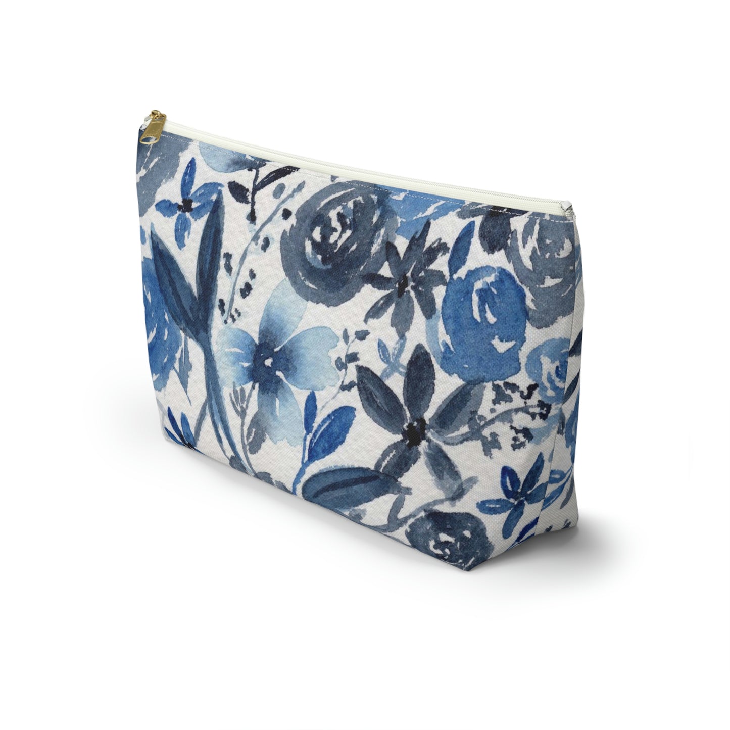 Blue Floral Accessory Pouch