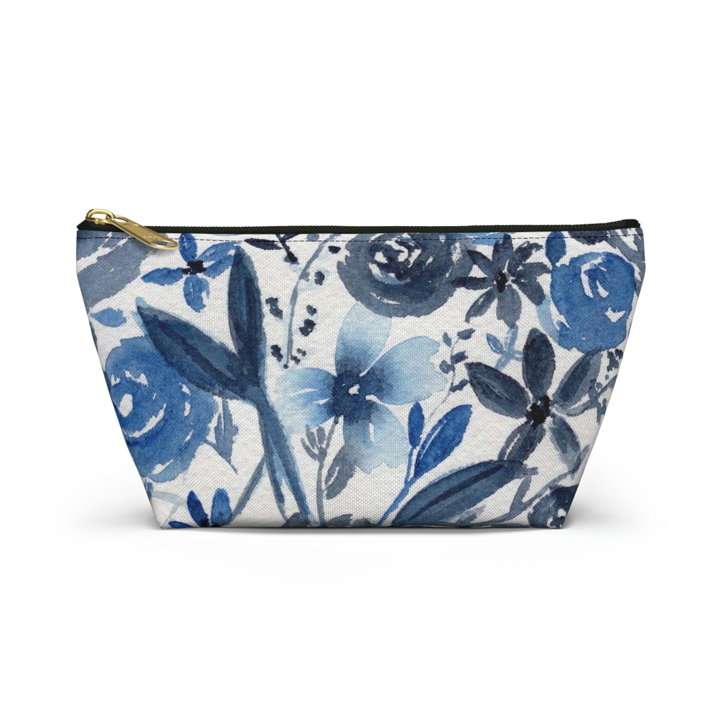 Blue Floral Accessory Pouch