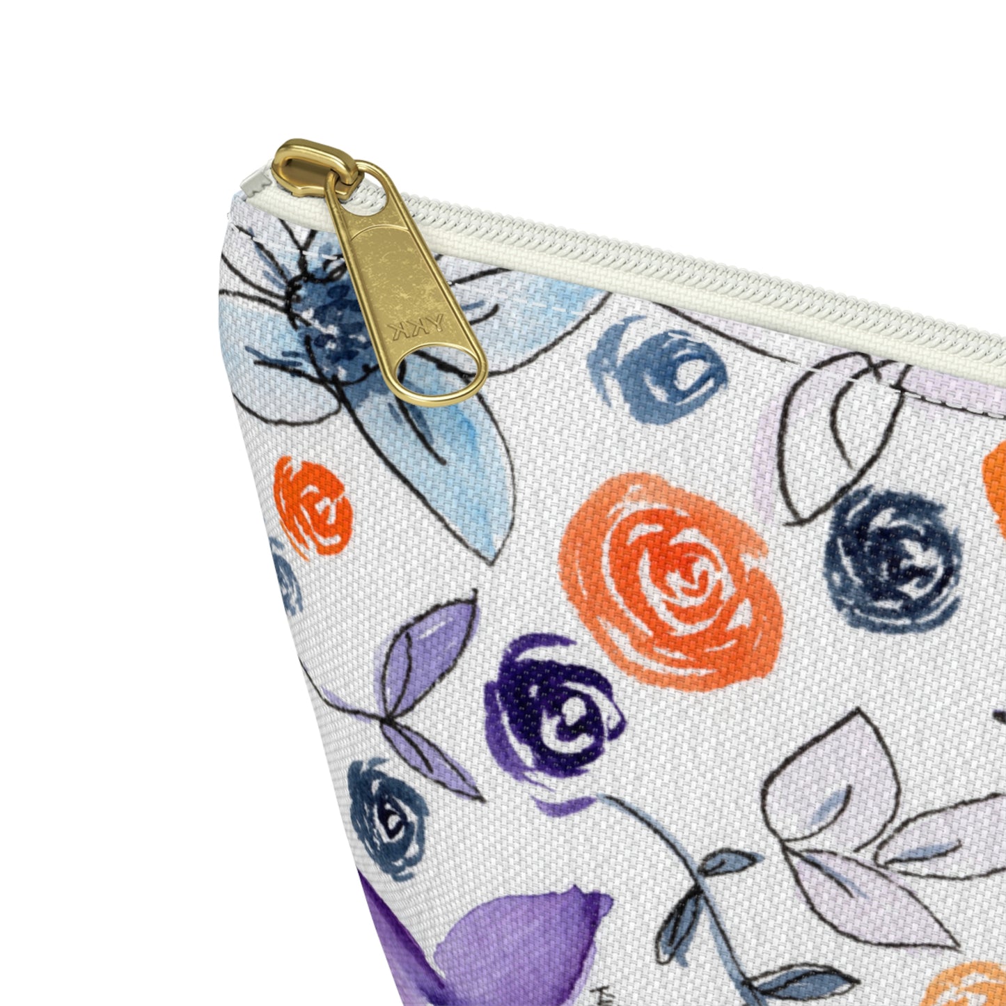 Purple & Orange Floral Accessory Pouch