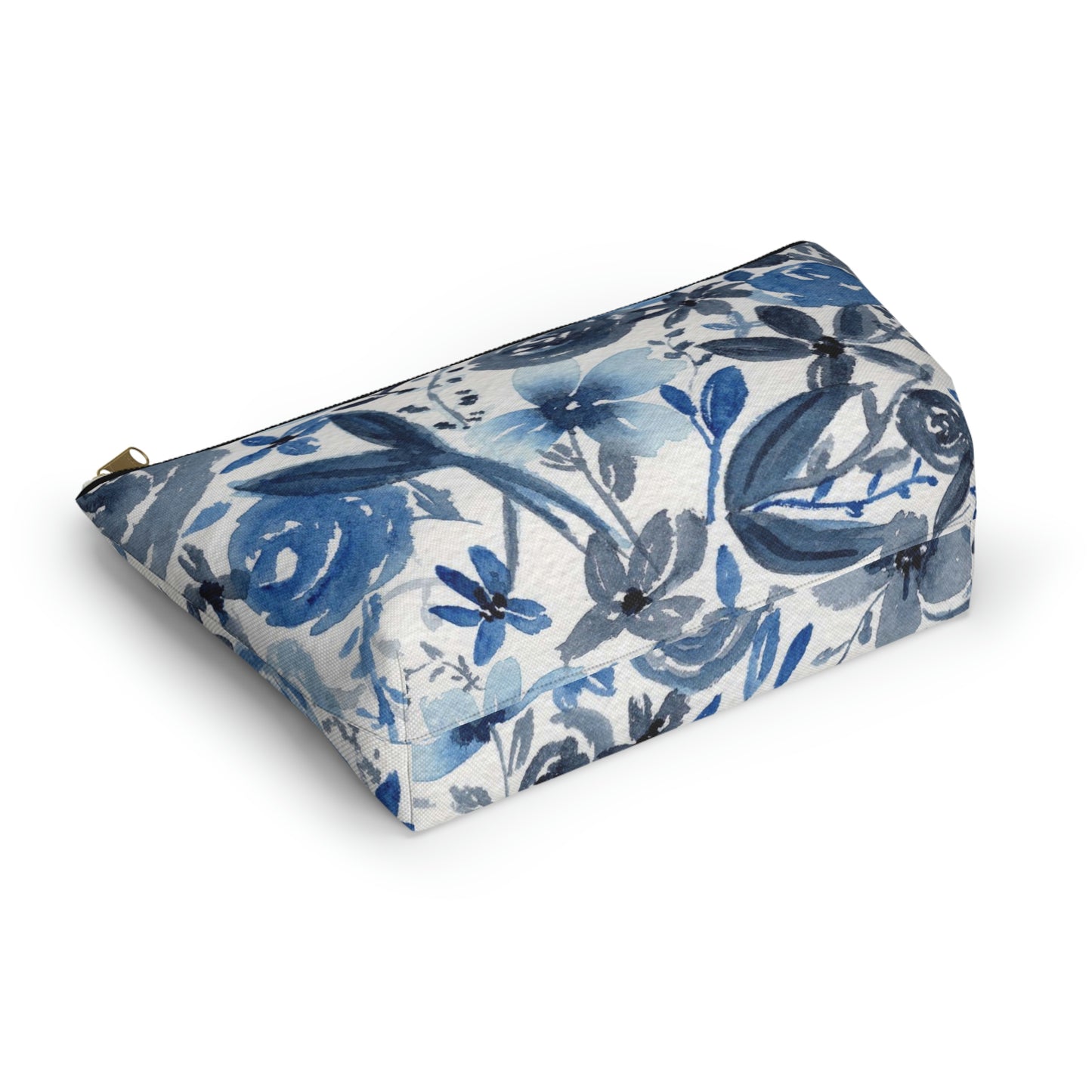 Blue Floral Accessory Pouch