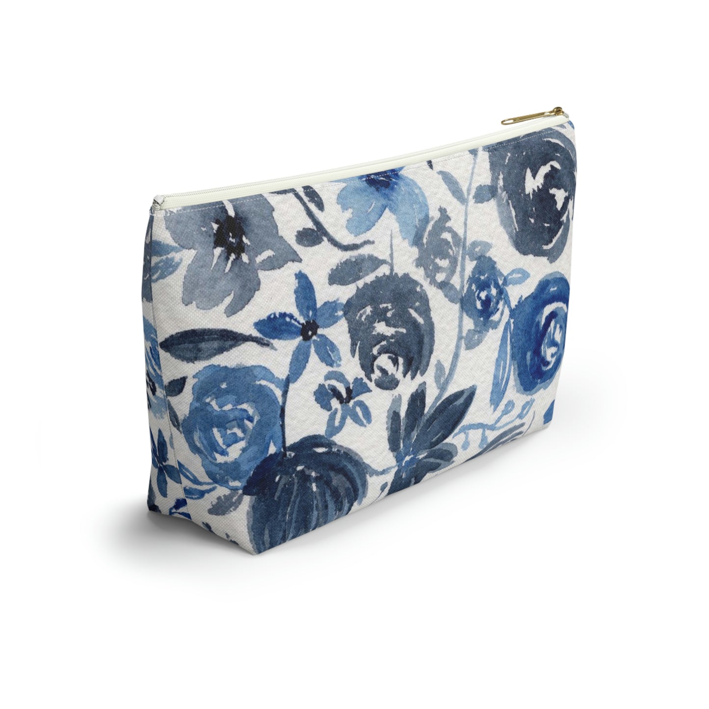 Blue Floral Accessory Pouch