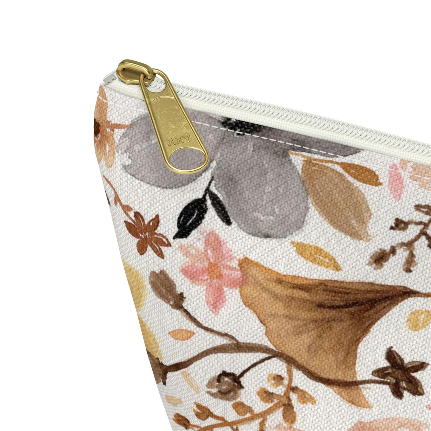 Neutral Floral Small Accessory Pouch