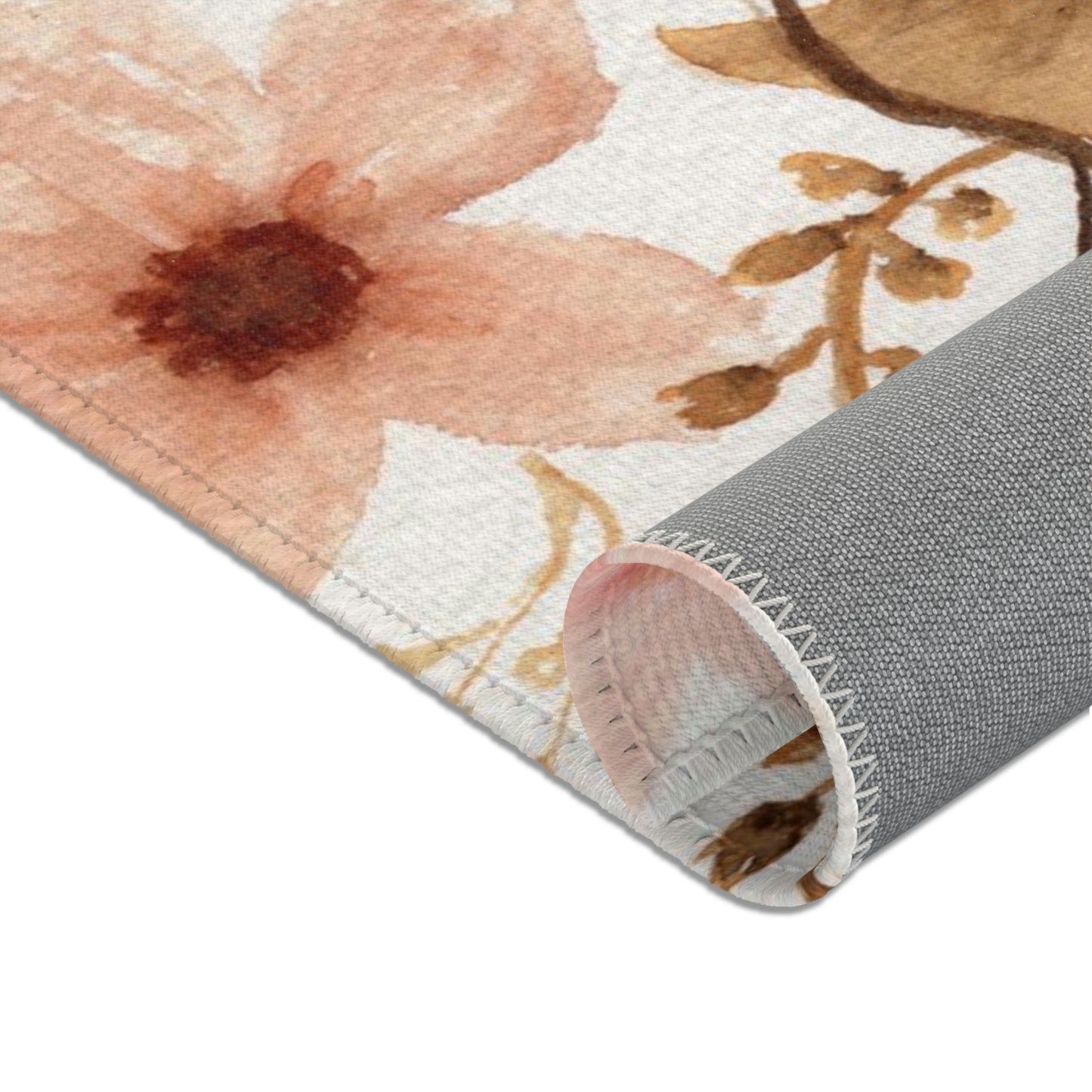 Neutral Floral Area Rug