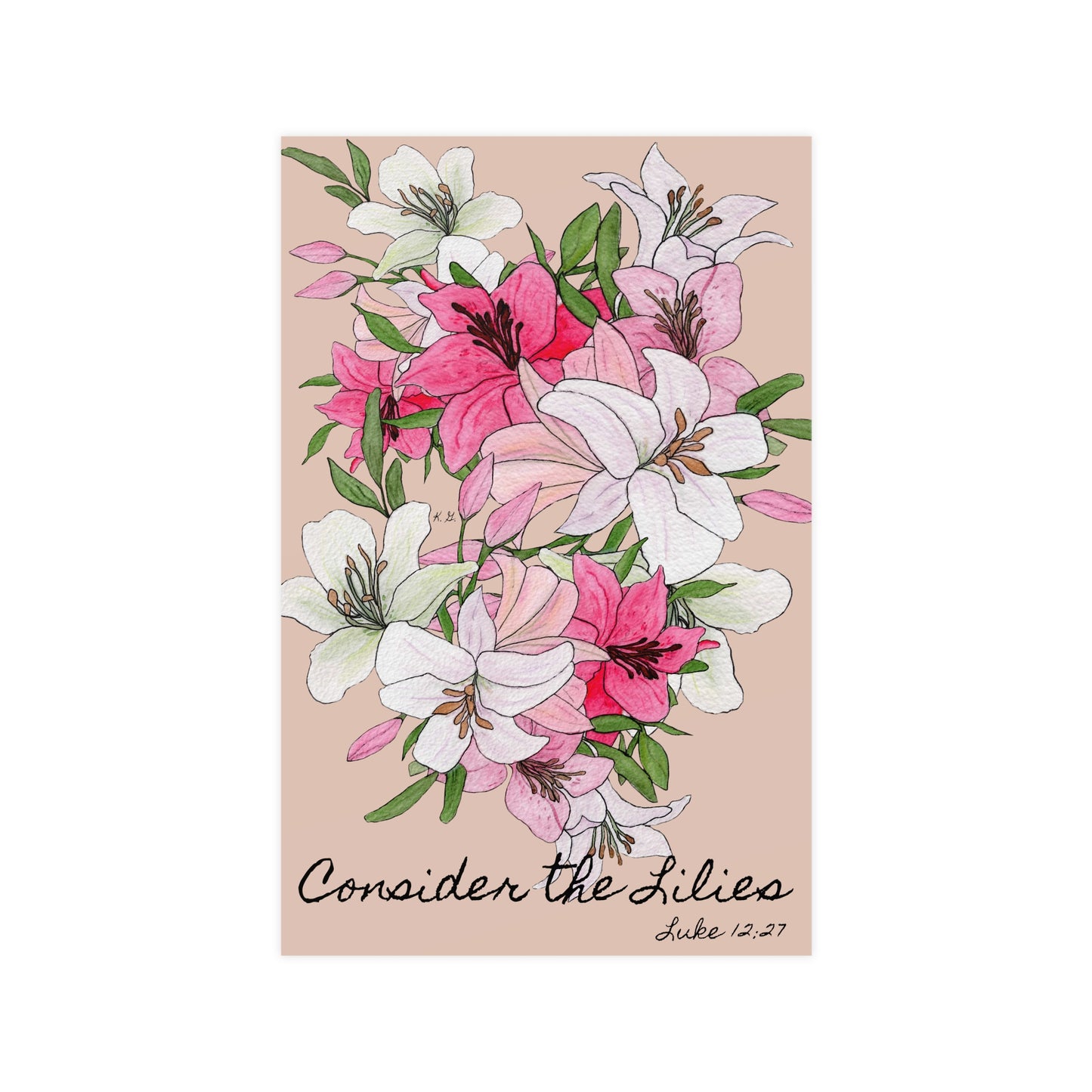 Lilies Vertical Matte Poster