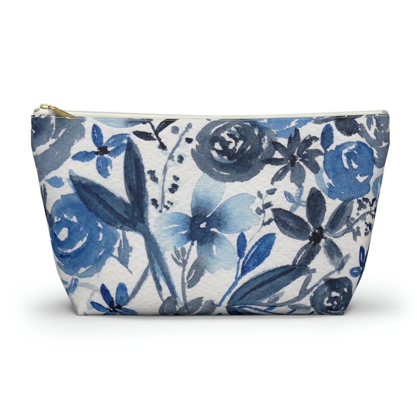 Blue Floral Accessory Pouch