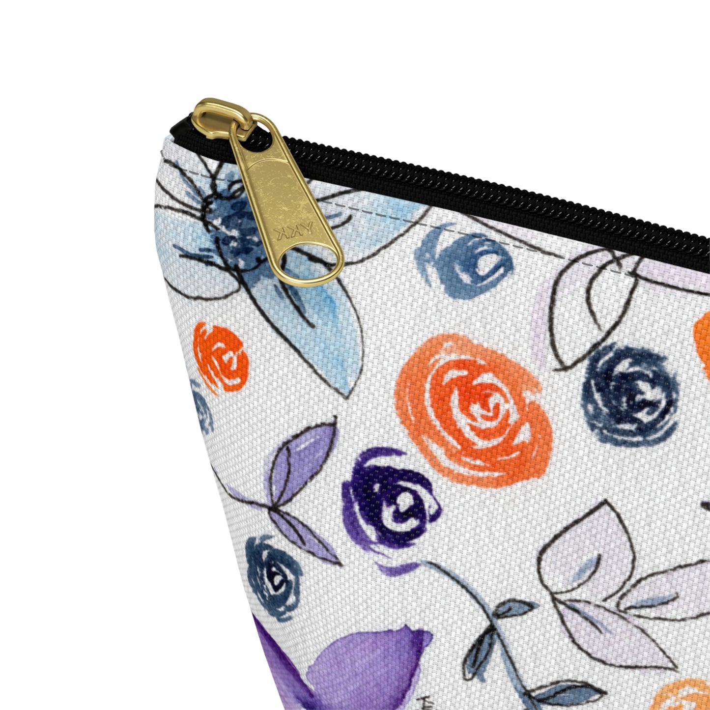 Purple & Orange Floral Accessory Pouch