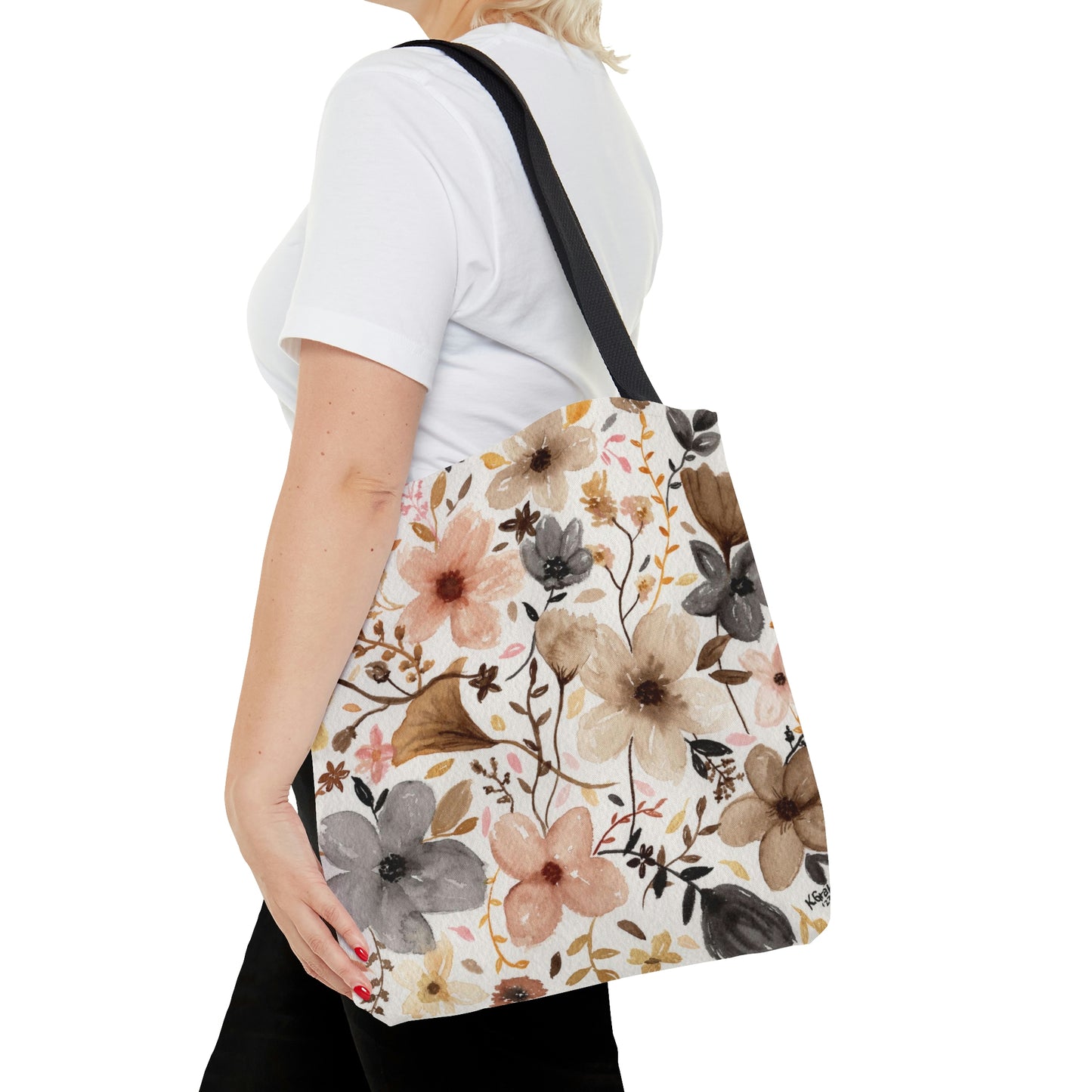 Neutral Floral Tote Bag
