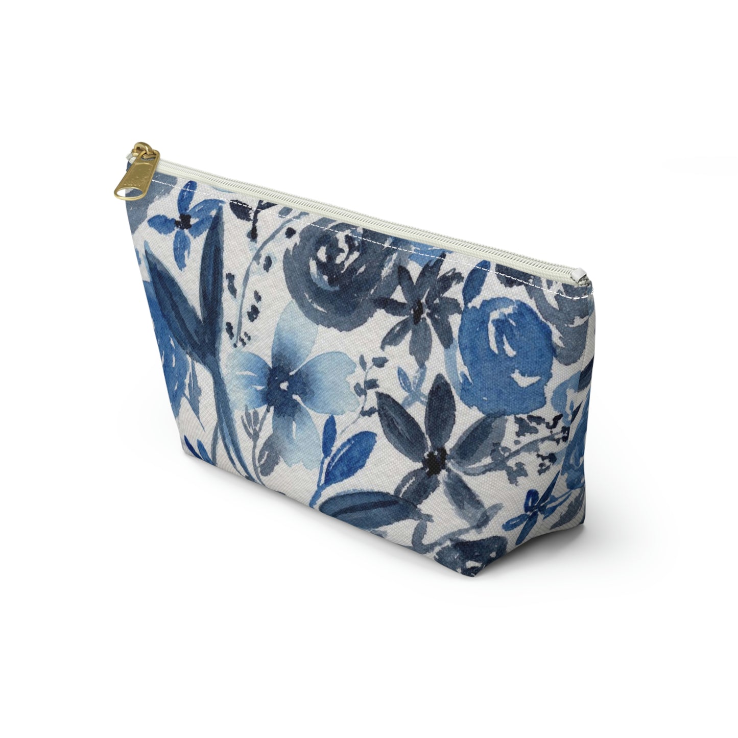 Blue Floral Accessory Pouch