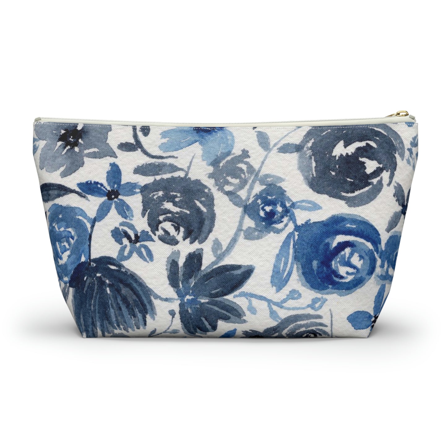 Blue Floral Accessory Pouch