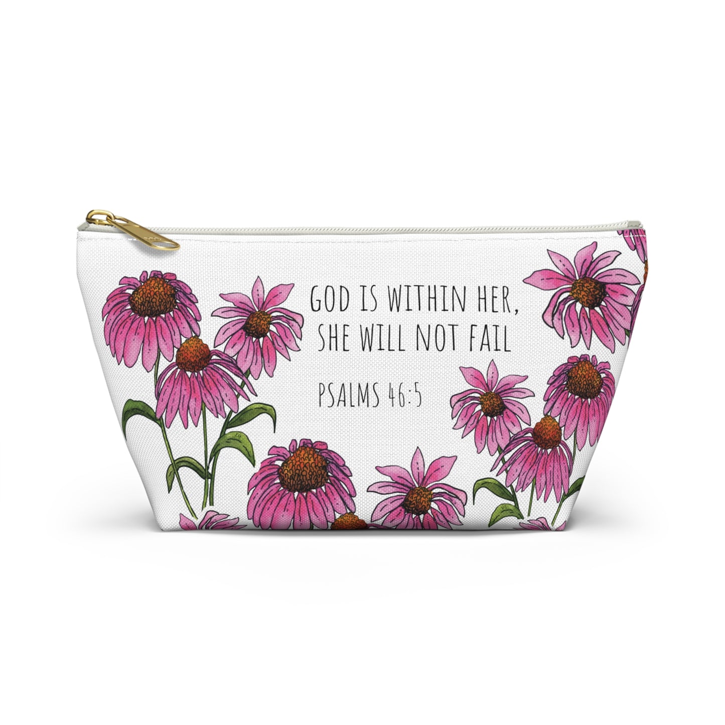 Floral Psalm 46:5 Accessory Pouch