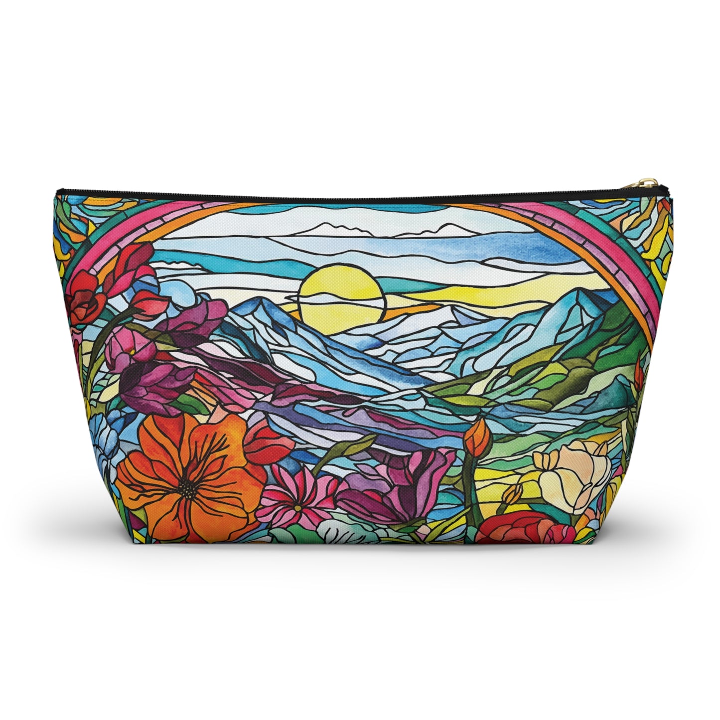 Watercolor Stained Glass Accessory Pouch