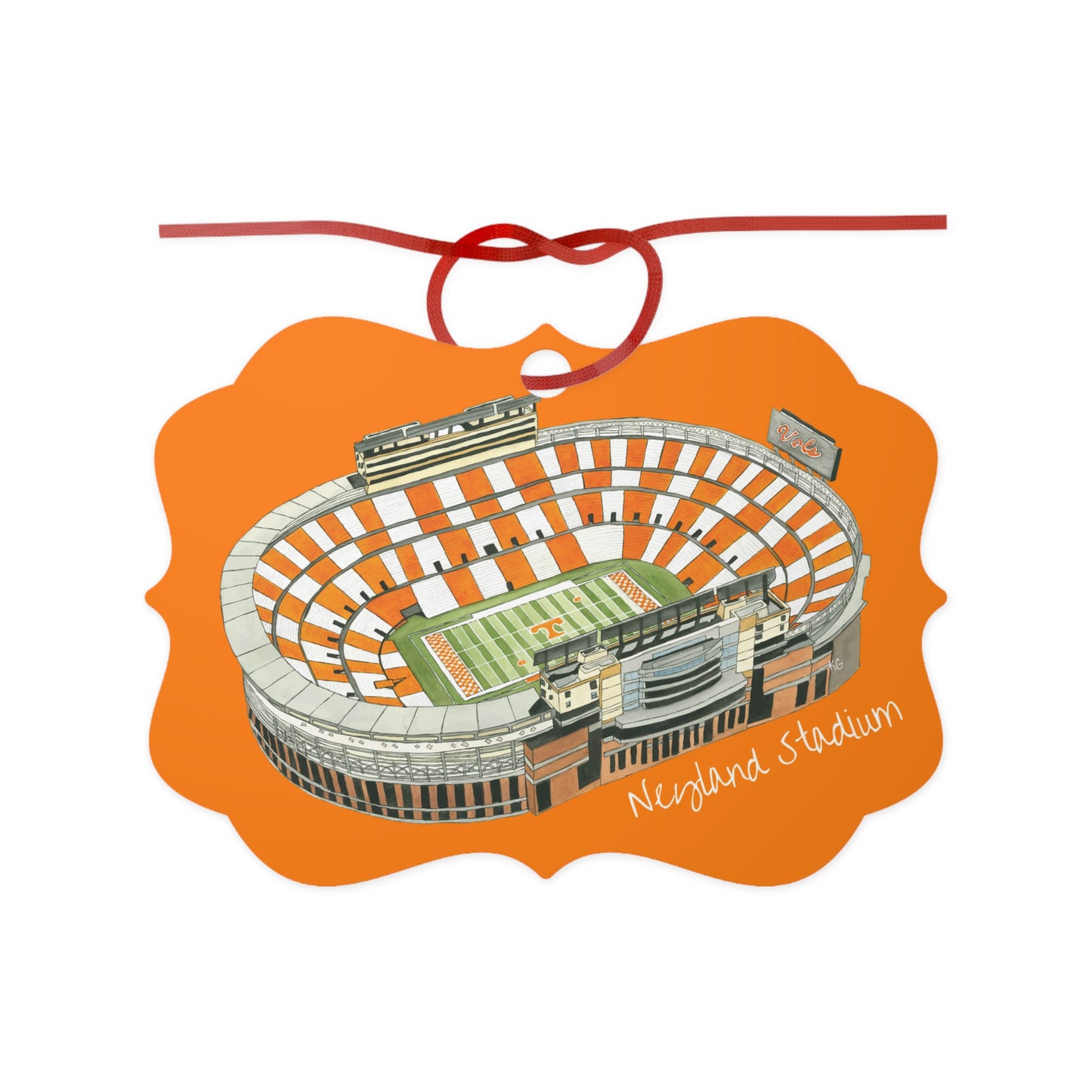 Watercolor Neyland Stadiym Aluminum Ornament