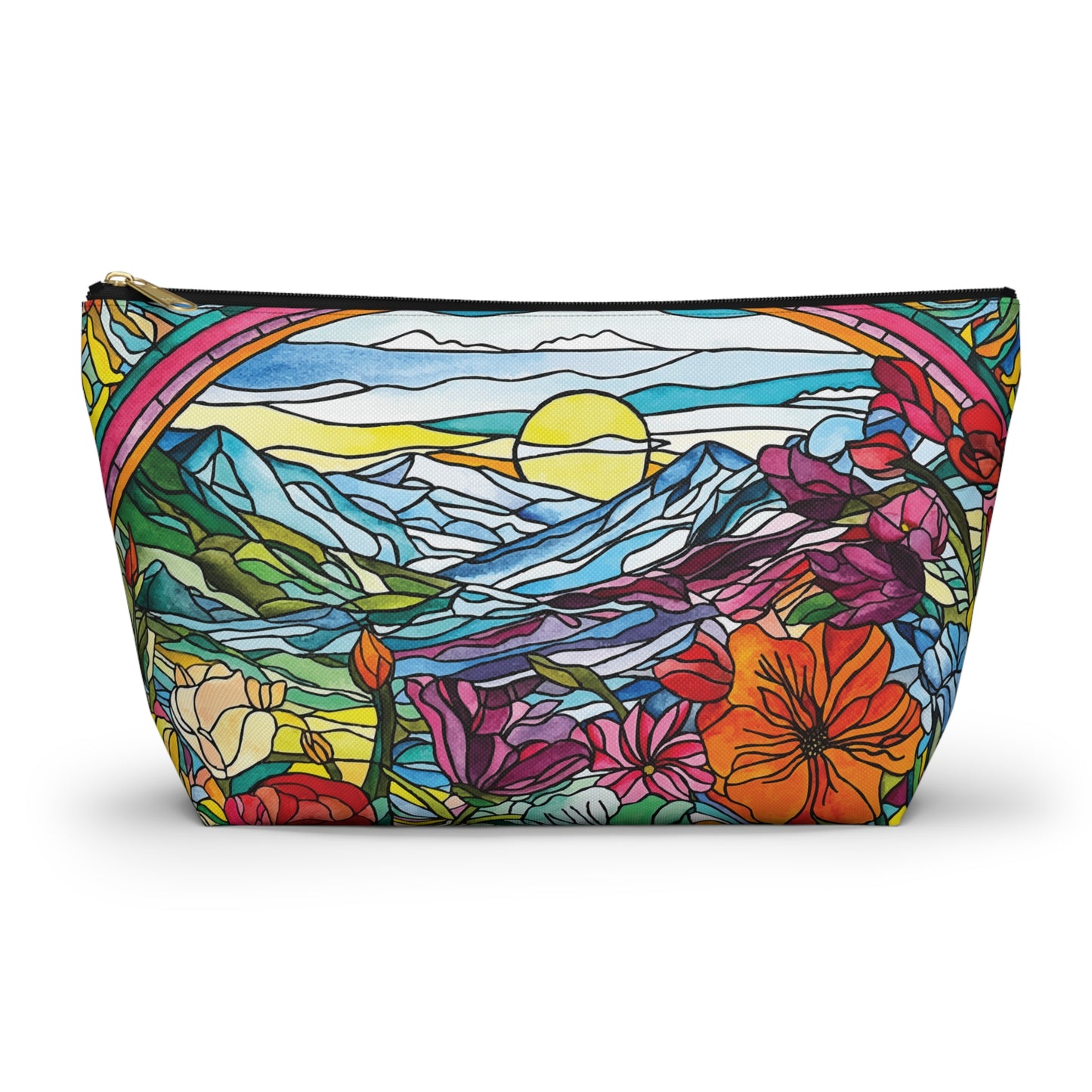 Watercolor Stained Glass Accessory Pouch