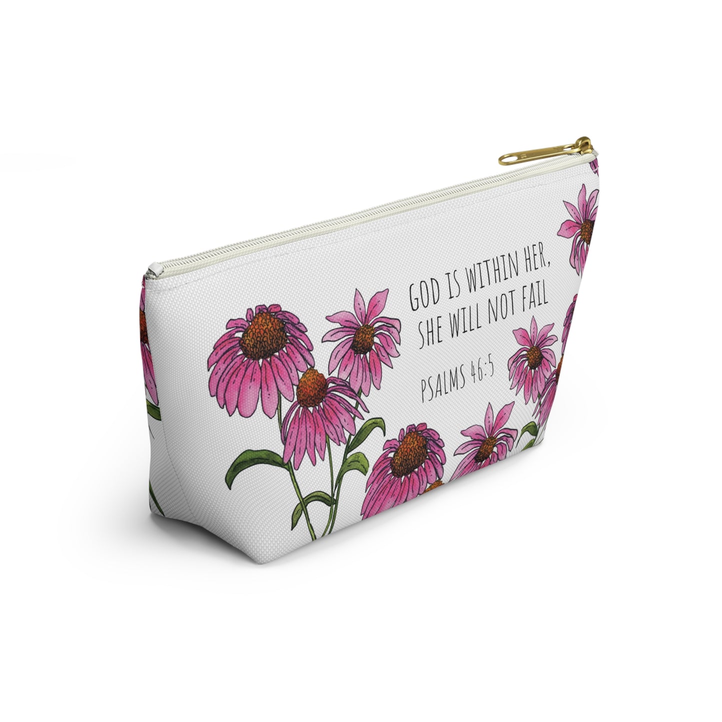 Floral Psalm 46:5 Accessory Pouch