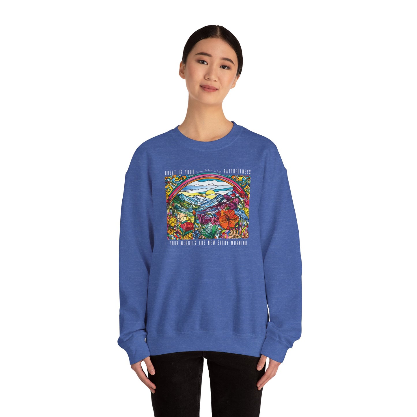Lamentations 3:23 Stained Glass Crewneck Sweatshirt