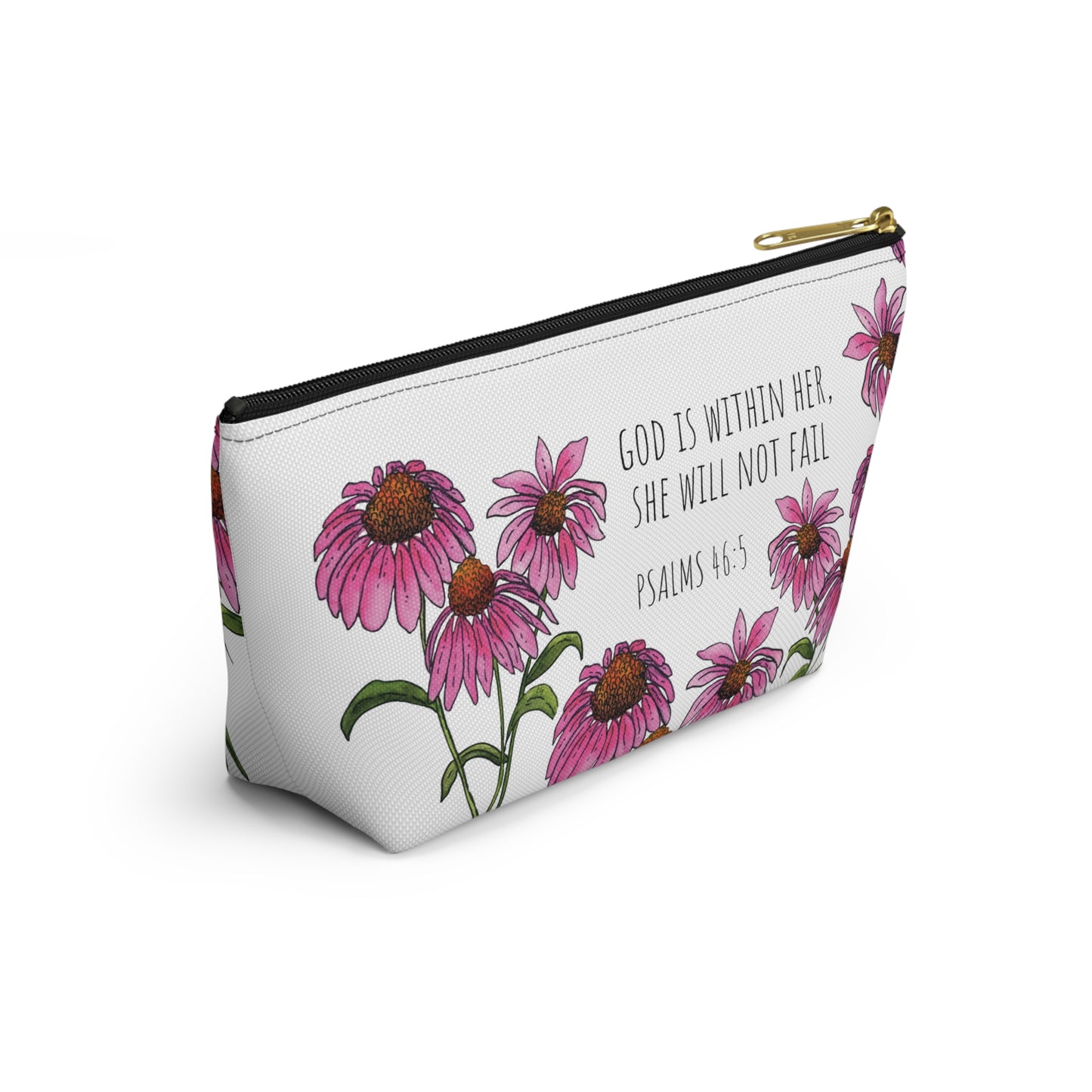 Floral Psalm 46:5 Accessory Pouch