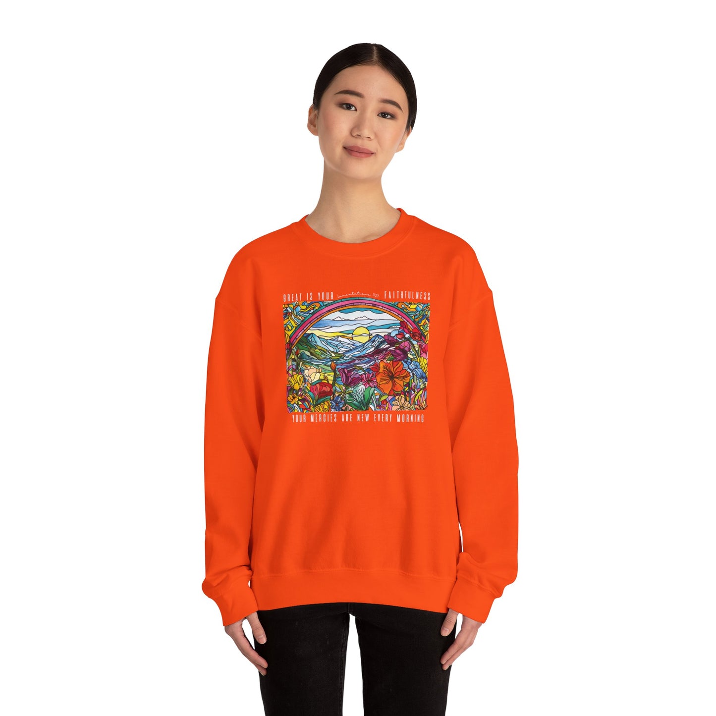 Lamentations 3:23 Stained Glass Crewneck Sweatshirt