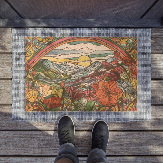 Watercolor Stained Glass Doormat