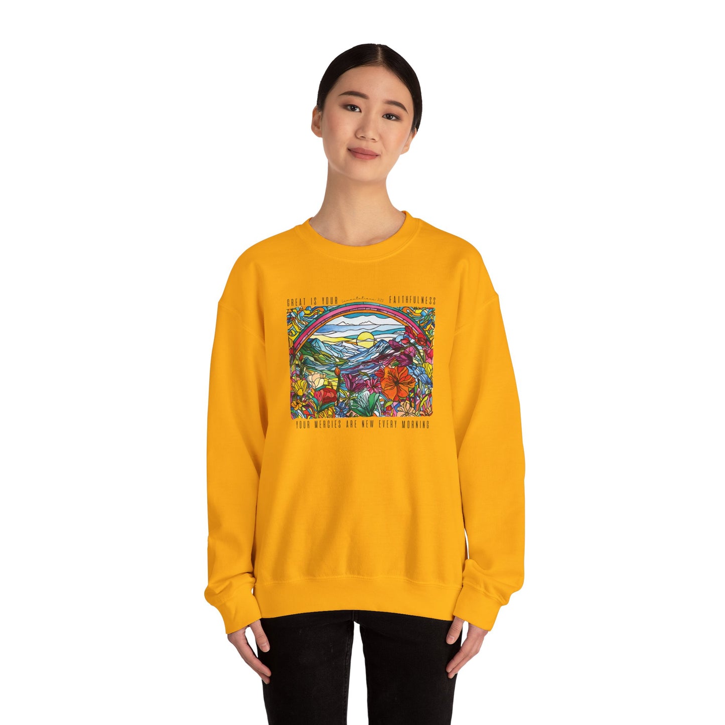 Lamentations 3:23 Stained Glass Crewneck Sweatshirt