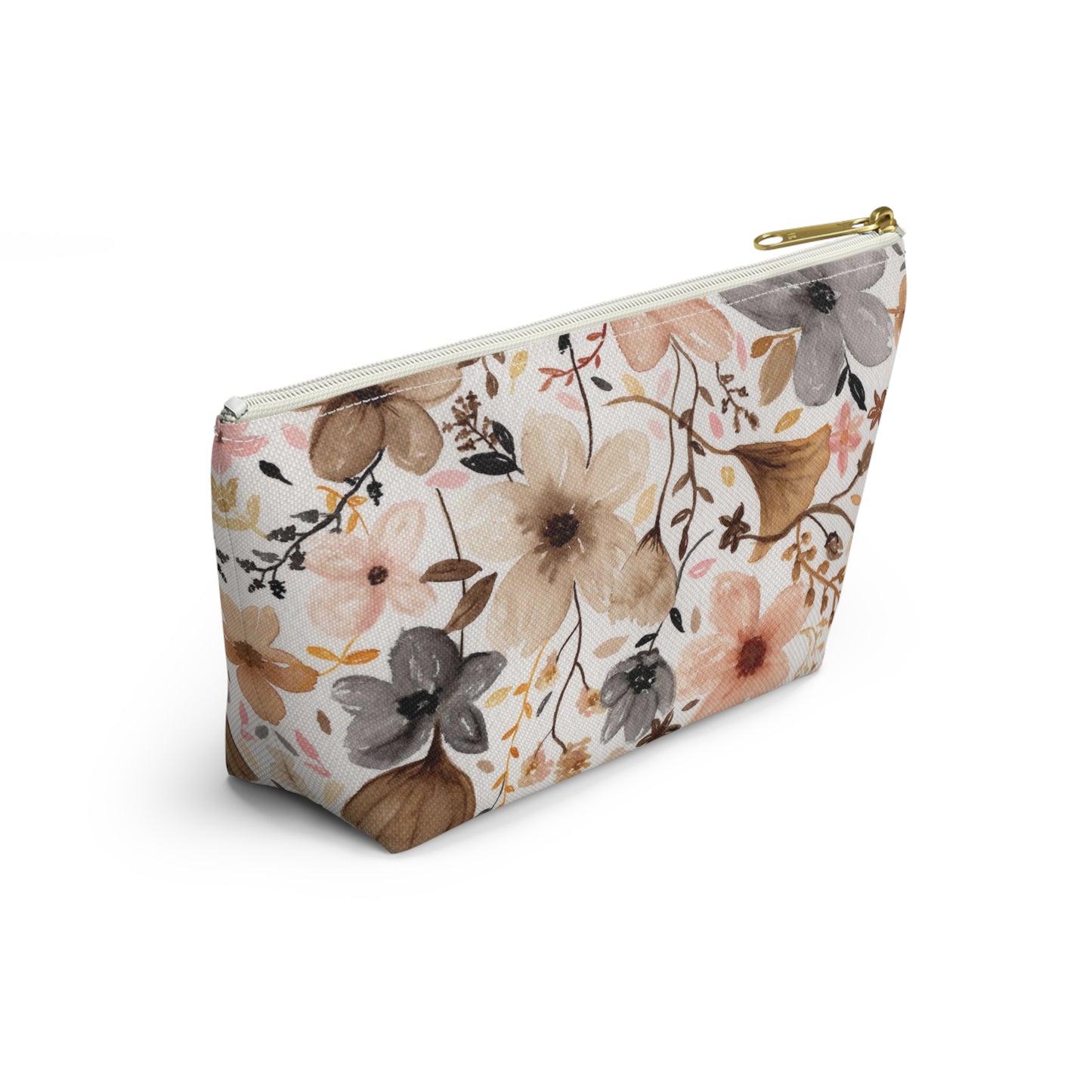 Neutral Floral Accessory Pouch