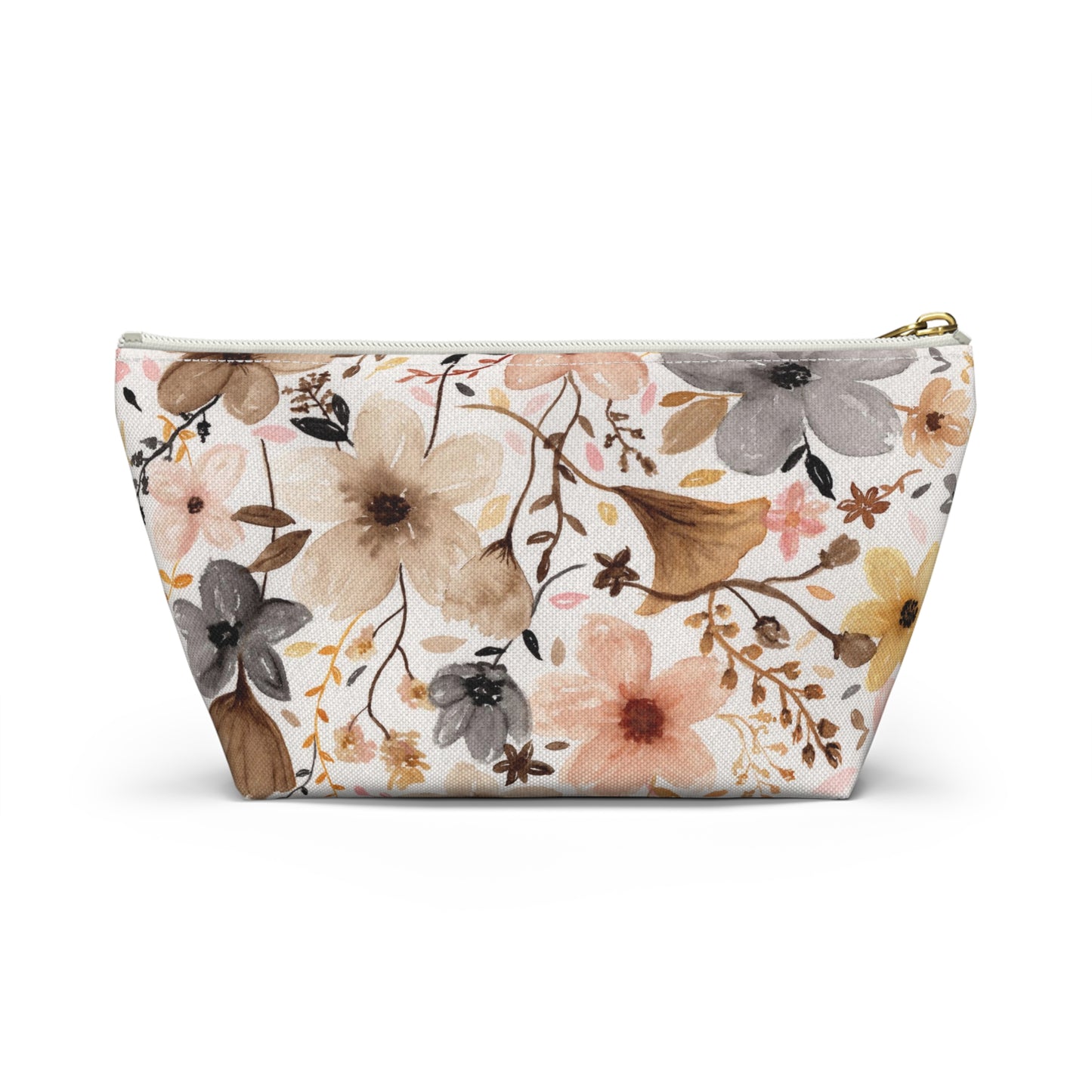 Neutral Floral Accessory Pouch