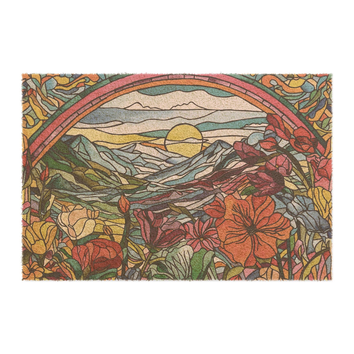 Watercolor Stained Glass Doormat