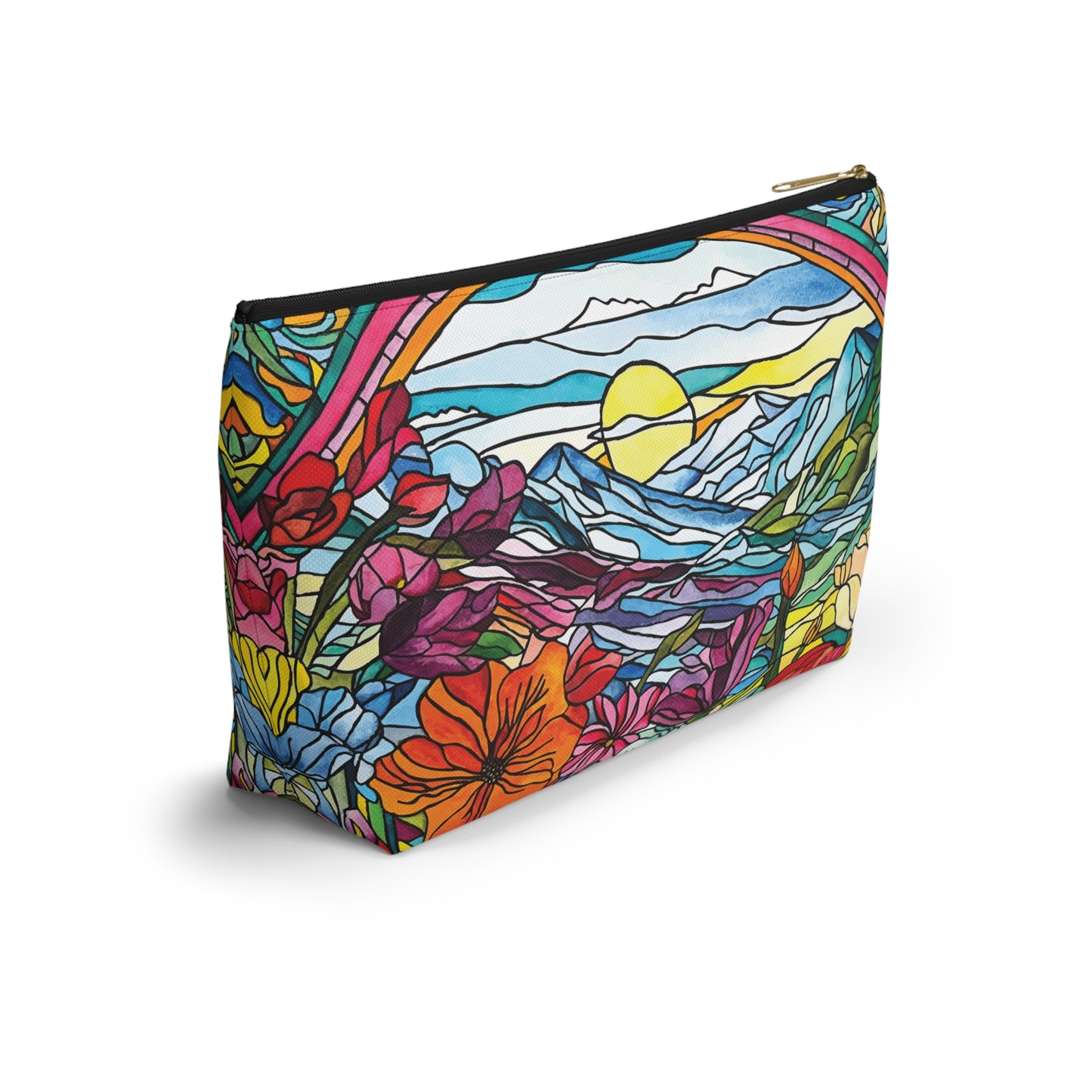 Watercolor Stained Glass Accessory Pouch