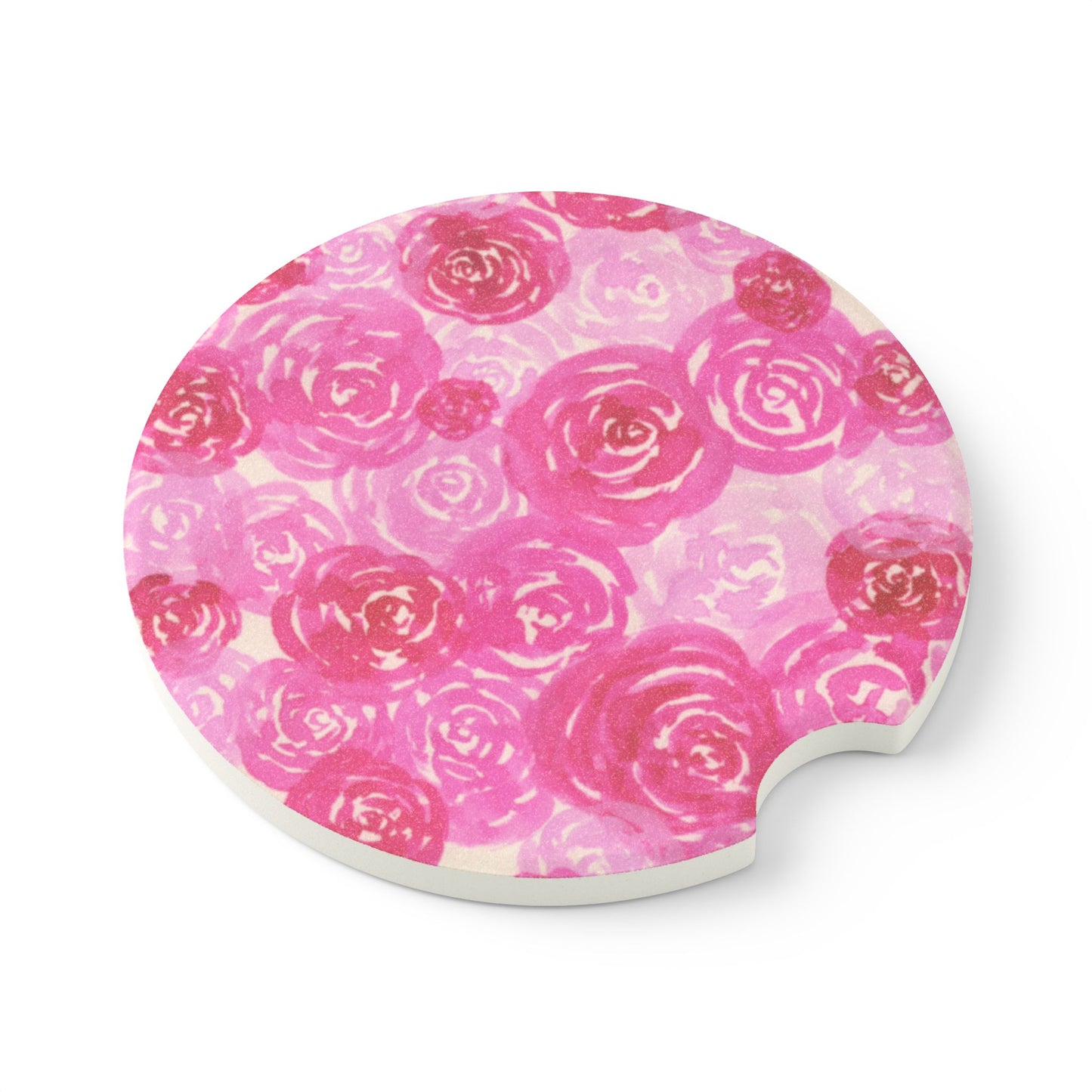 Pink Roses Soapstone Car Coaster