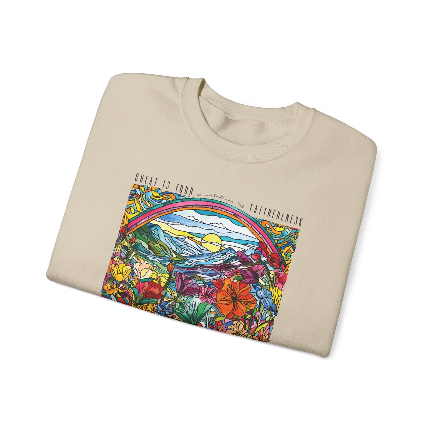 Lamentations 3:23 Stained Glass Crewneck Sweatshirt