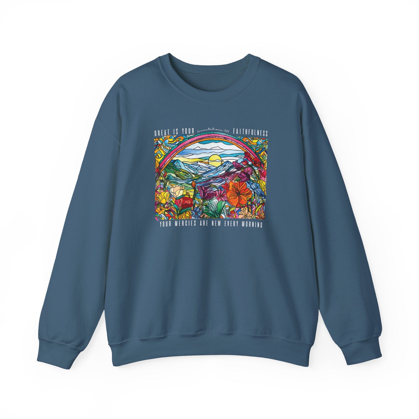 Lamentations 3:23 Stained Glass Crewneck Sweatshirt