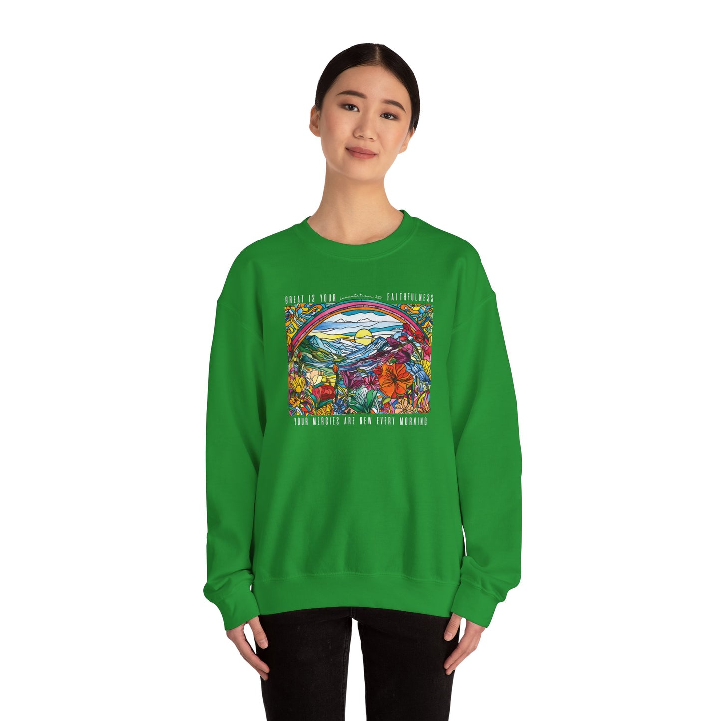 Lamentations 3:23 Stained Glass Crewneck Sweatshirt