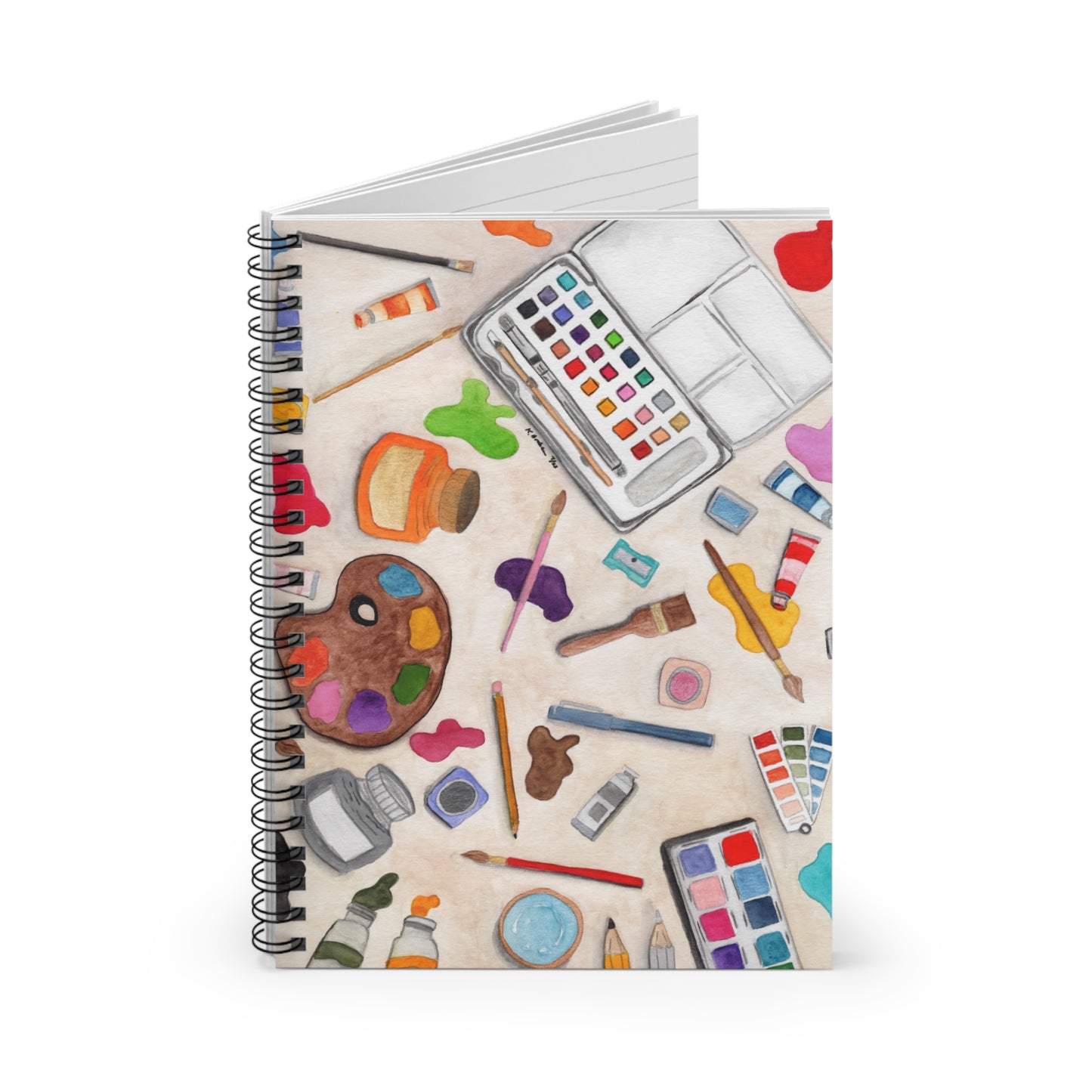 Watercolor Supplies - Spiral Notebook