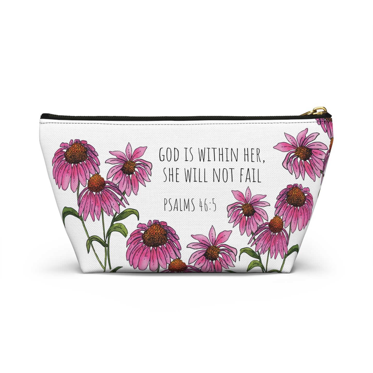 Floral Psalm 46:5 Accessory Pouch