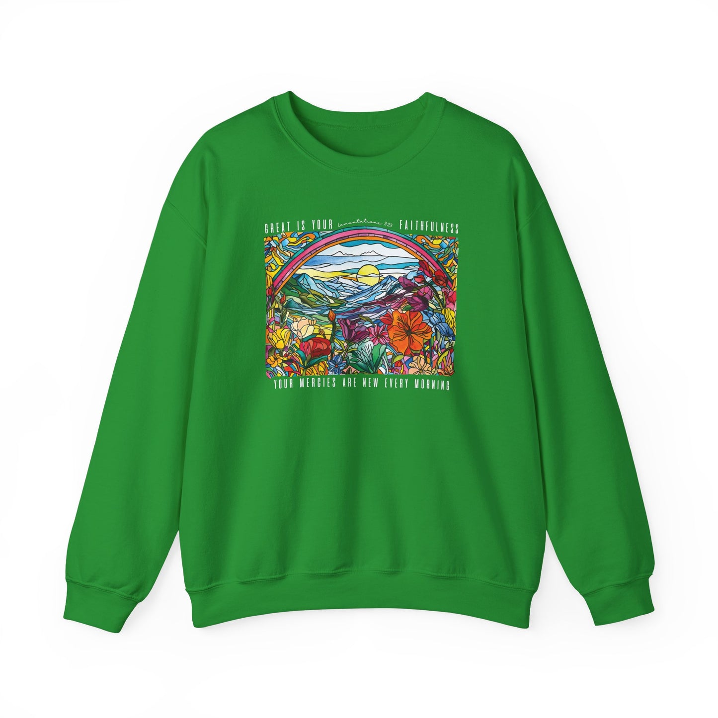 Lamentations 3:23 Stained Glass Crewneck Sweatshirt
