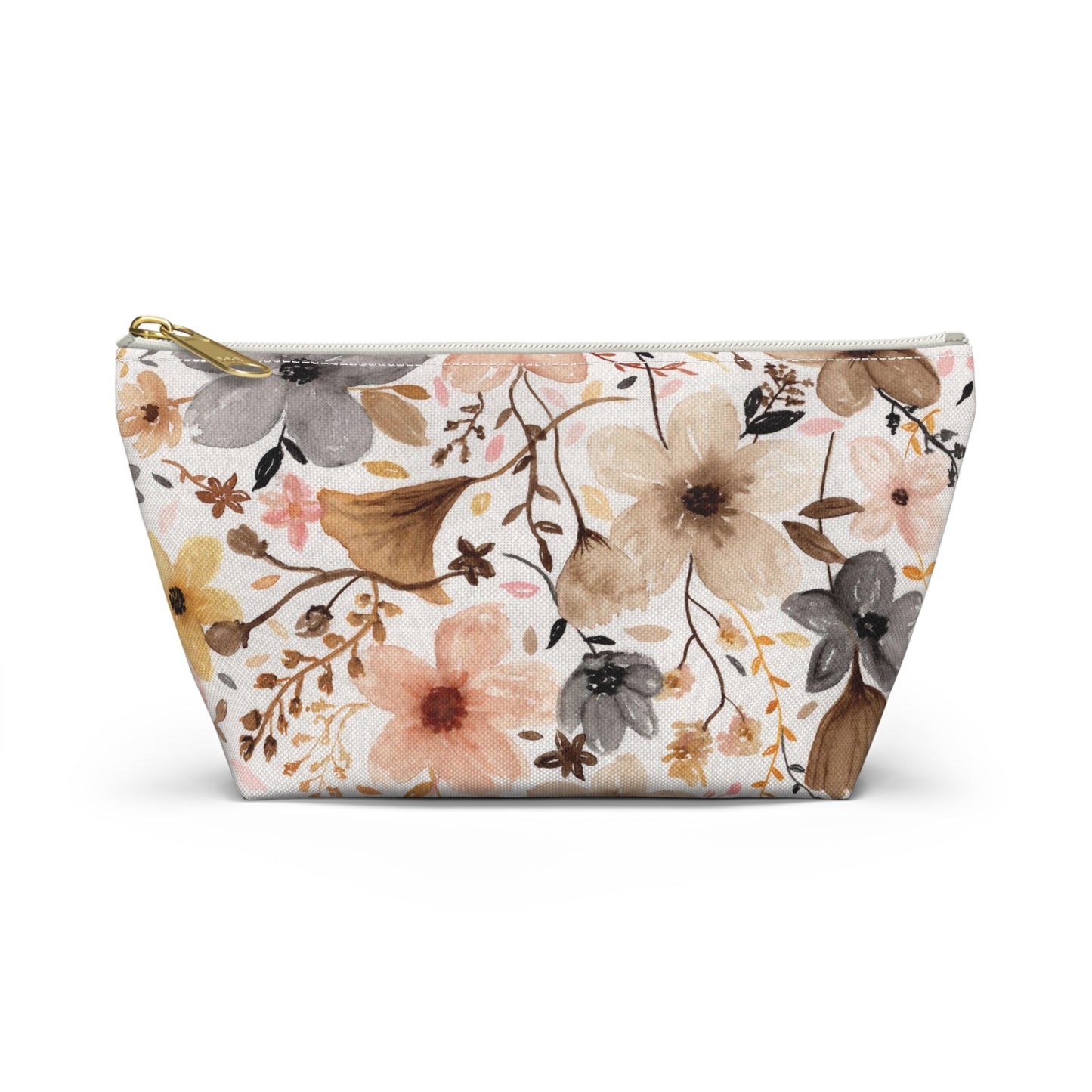 Neutral Floral Accessory Pouch