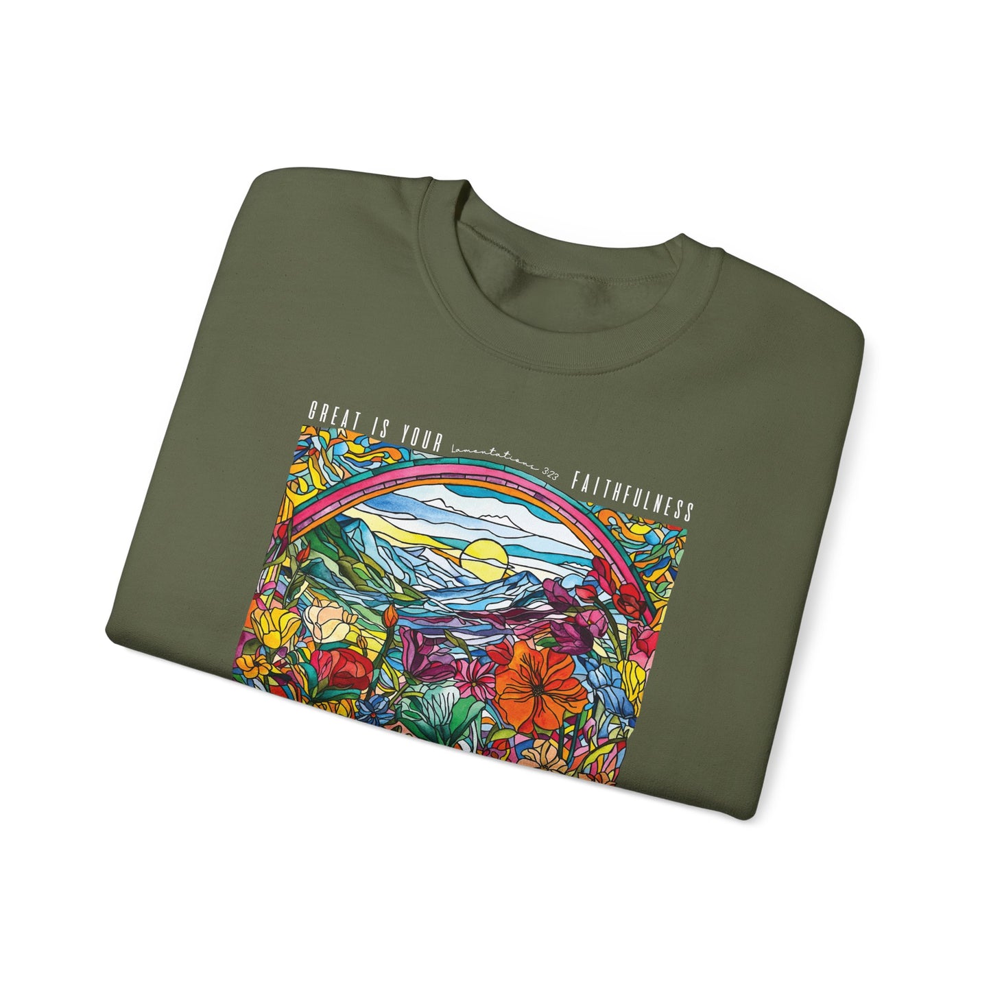 Lamentations 3:23 Stained Glass Crewneck Sweatshirt