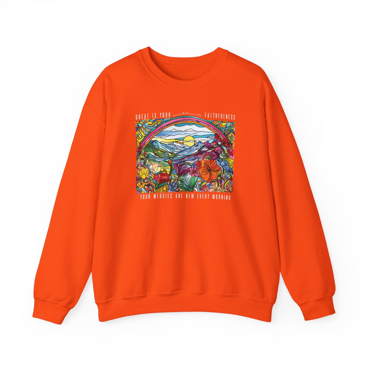 Lamentations 3:23 Stained Glass Crewneck Sweatshirt