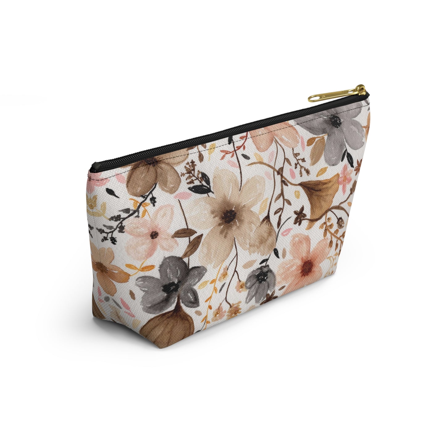 Neutral Floral Accessory Pouch