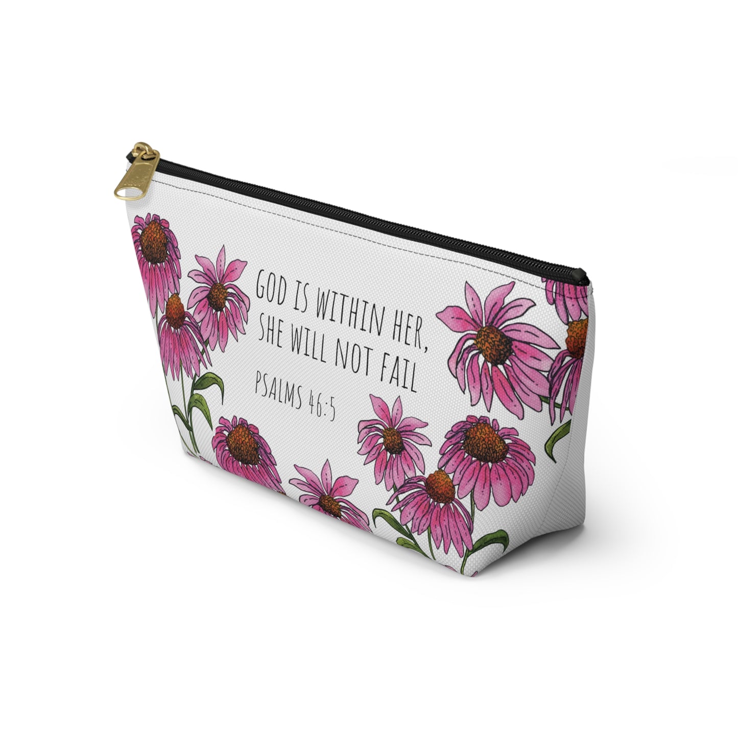 Floral Psalm 46:5 Accessory Pouch