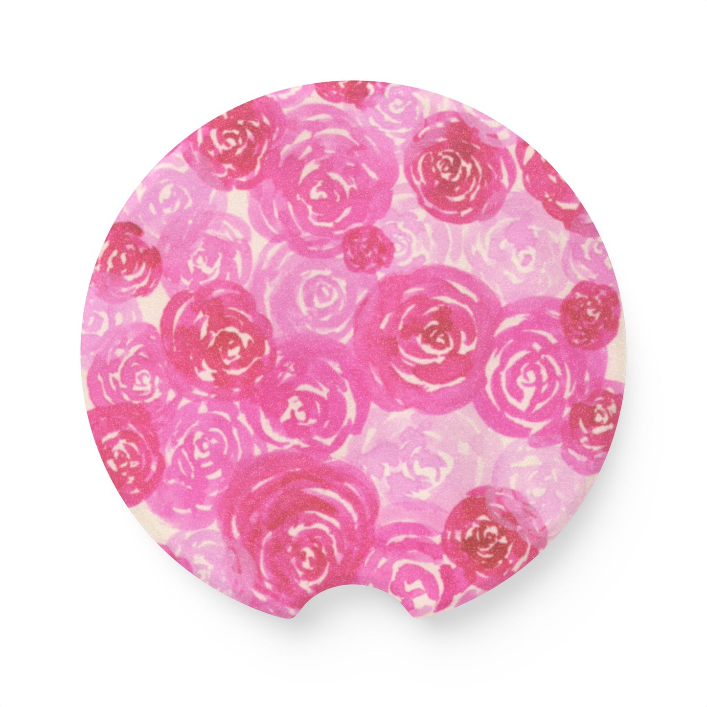 Pink Roses Soapstone Car Coaster