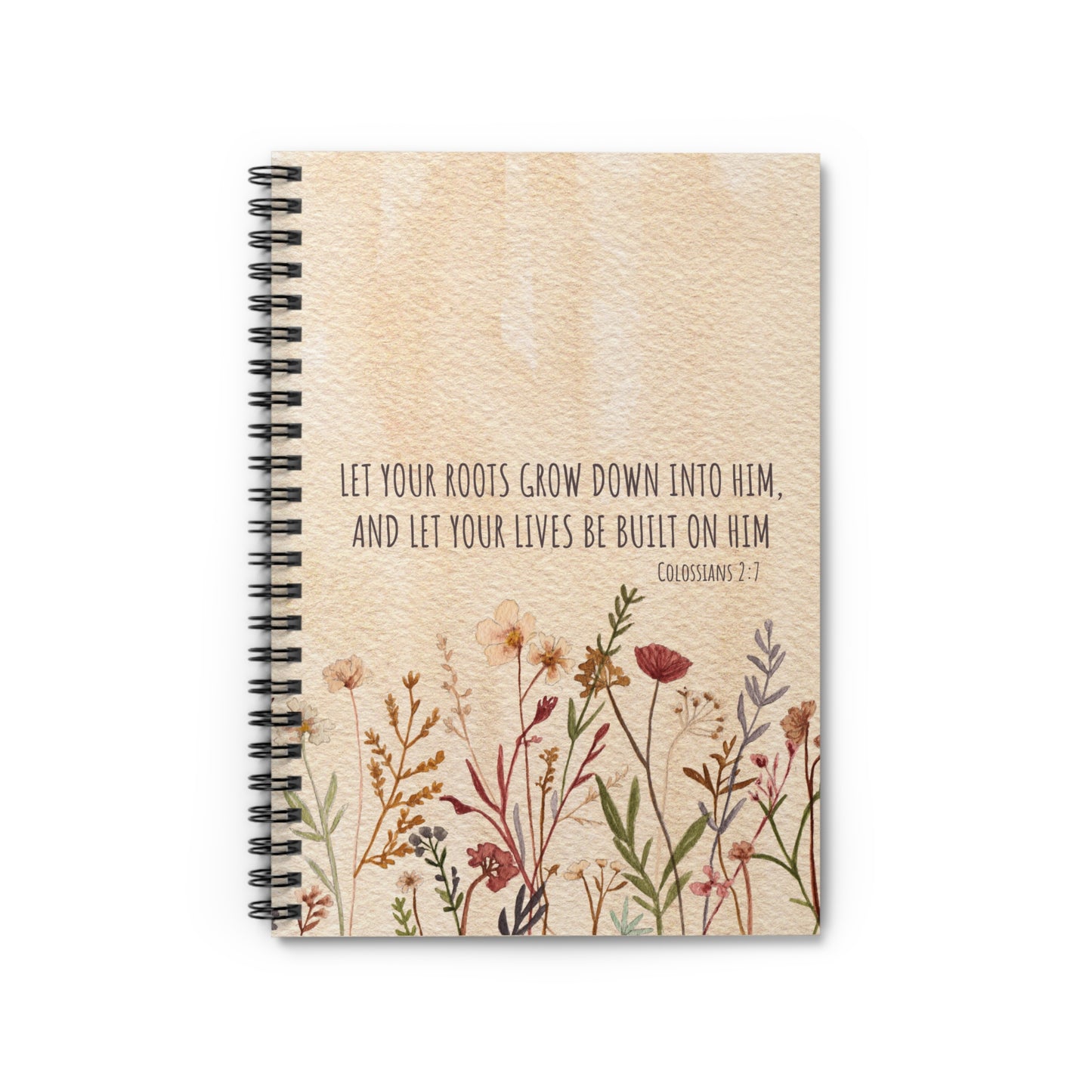 Colossians 2:7 Wildflowers Spiral Notebook