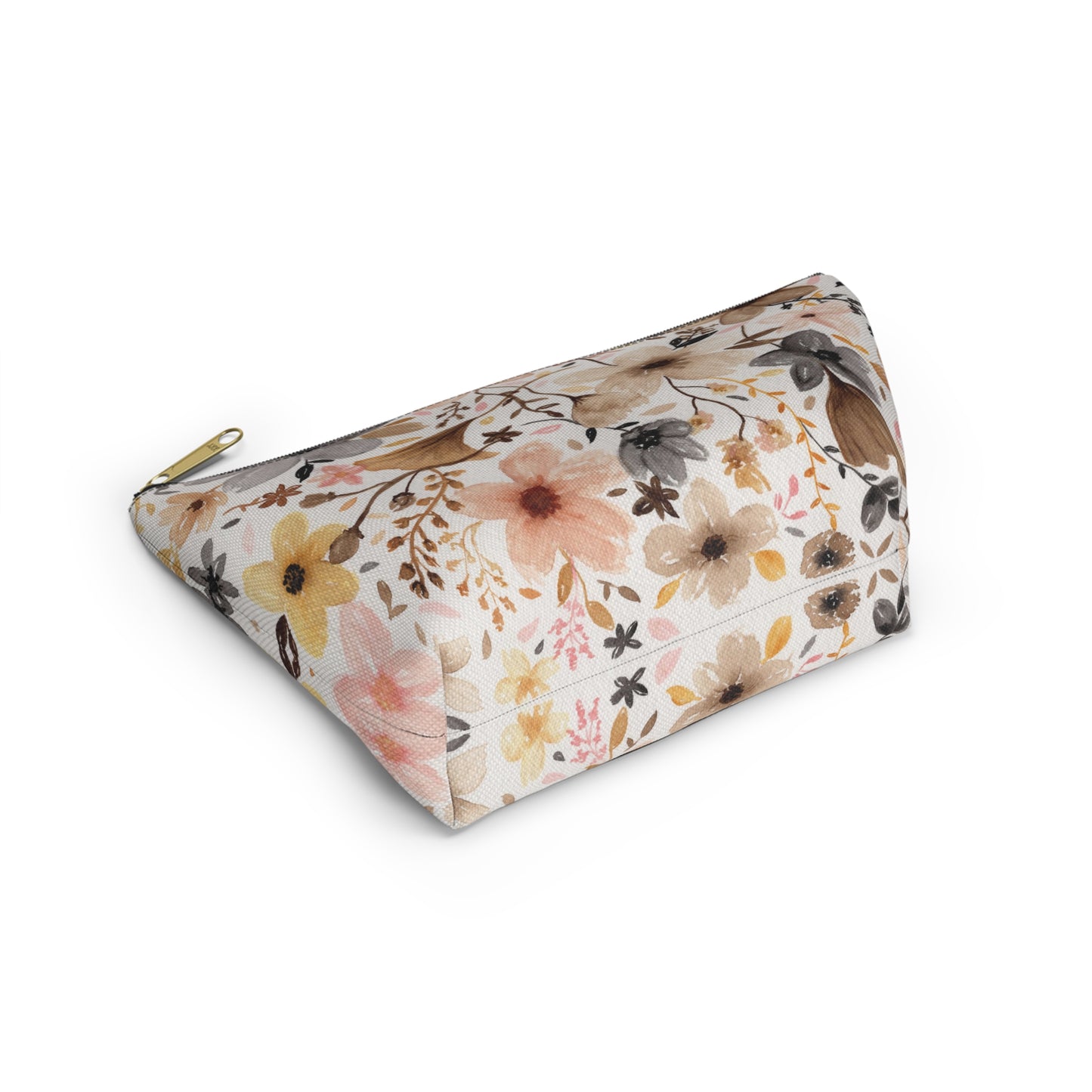 Neutral Floral Accessory Pouch