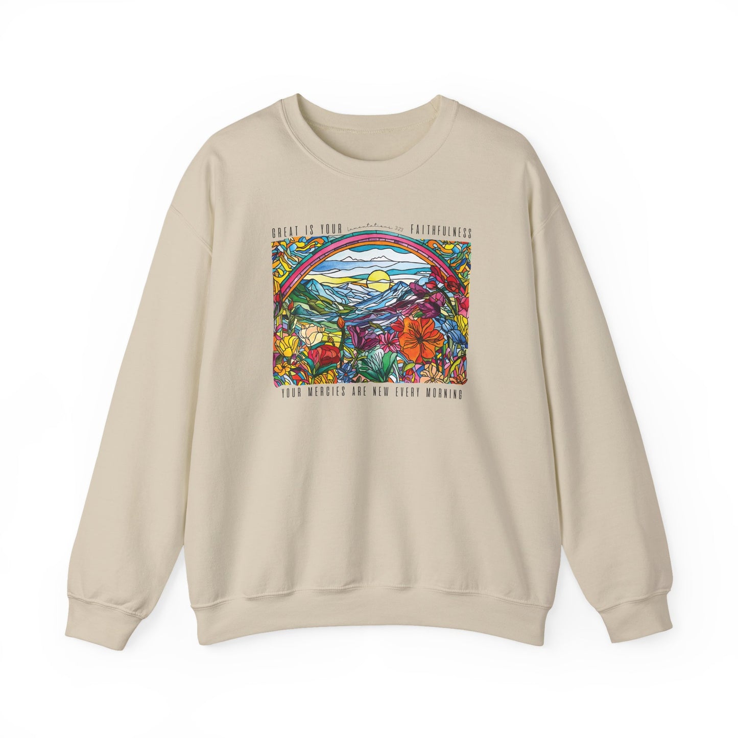 Lamentations 3:23 Stained Glass Crewneck Sweatshirt