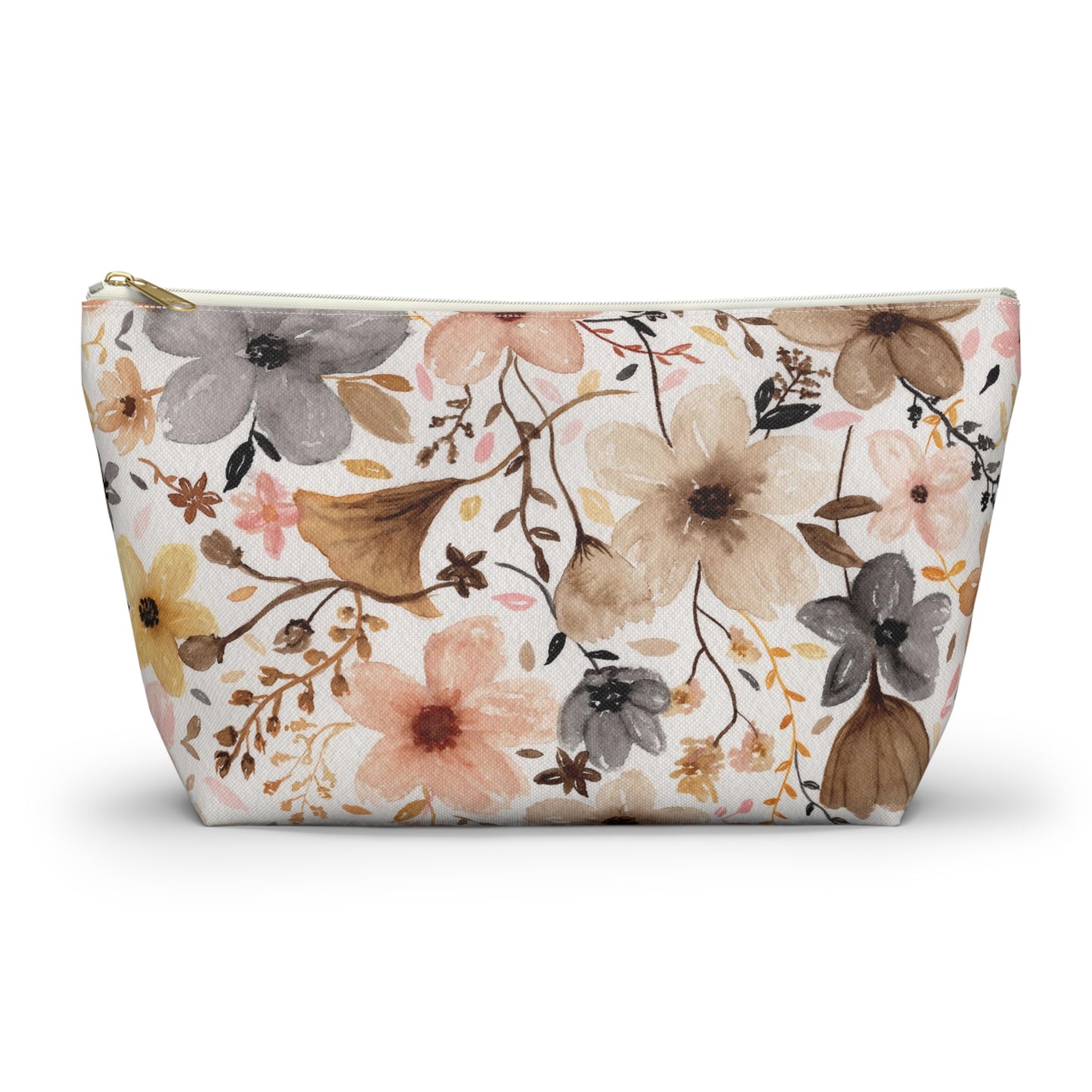 Neutral Floral Accessory Pouch